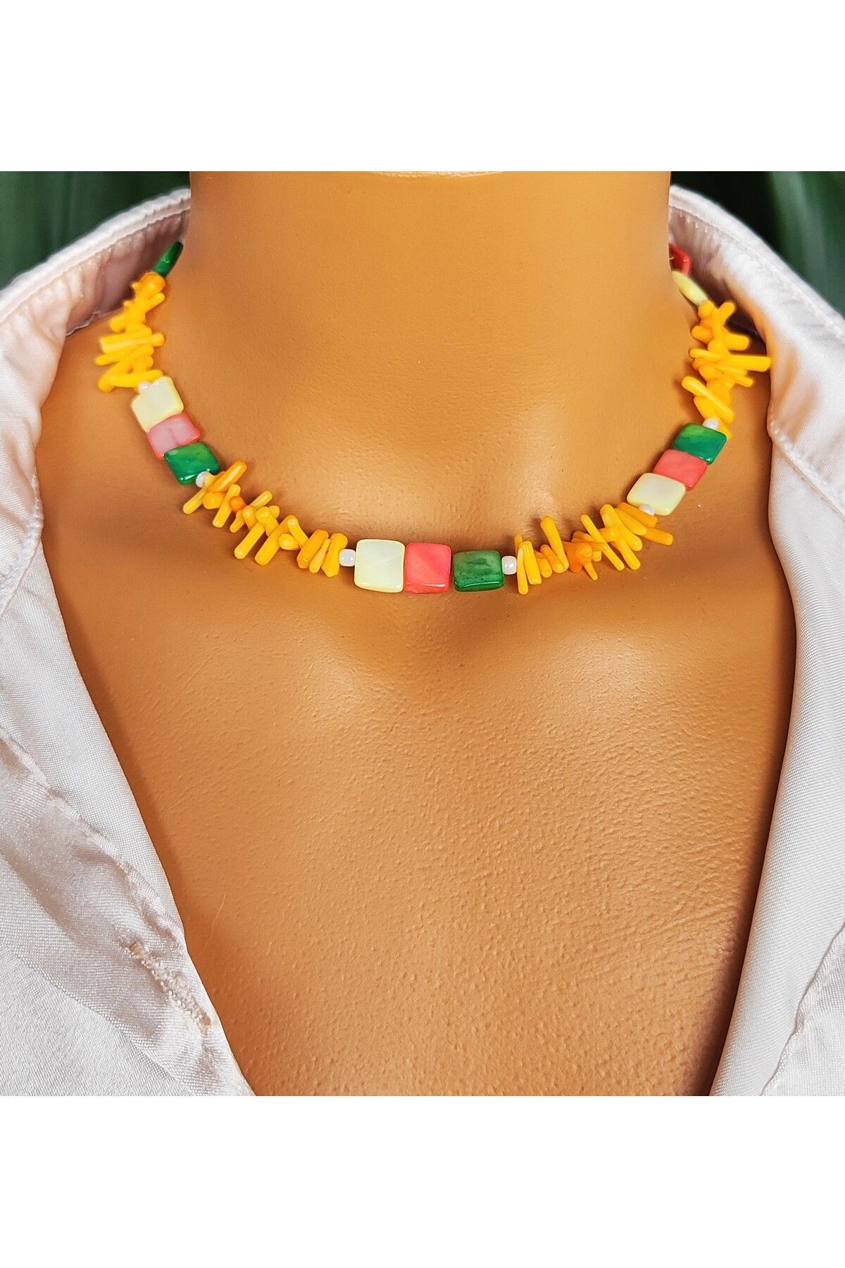 Goşenefmafe Taşlı Kadın Choker Kolye