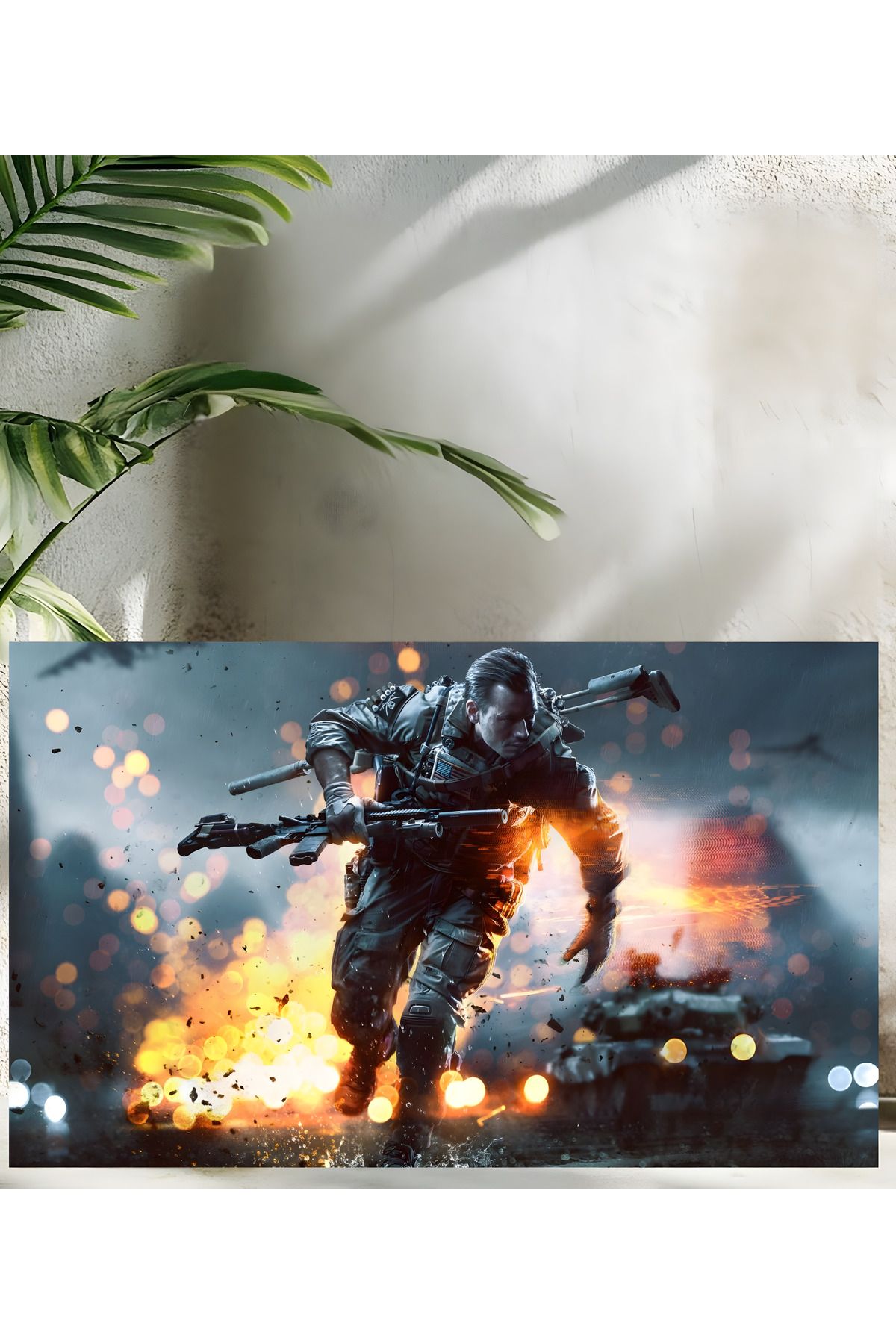 Levhane Battlefield UltraHD Kalite Gamer Metal Tablo