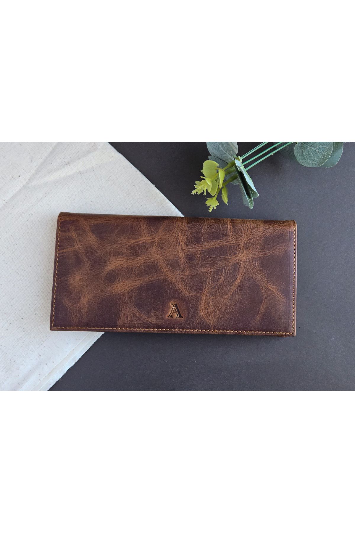 Butik AYDIN DERİ LUXURY Hakiki Deri Kartlıklı Taba Cüzdan - Unisex Günlük& Hediye
