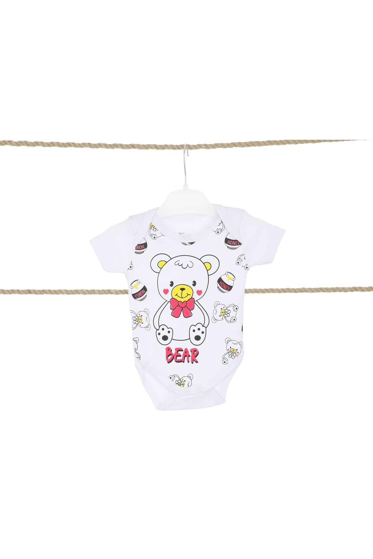 Fındık Baby&Kids Kız Erkek Bebek Çocuk Zıbın Body Beyaz Renk