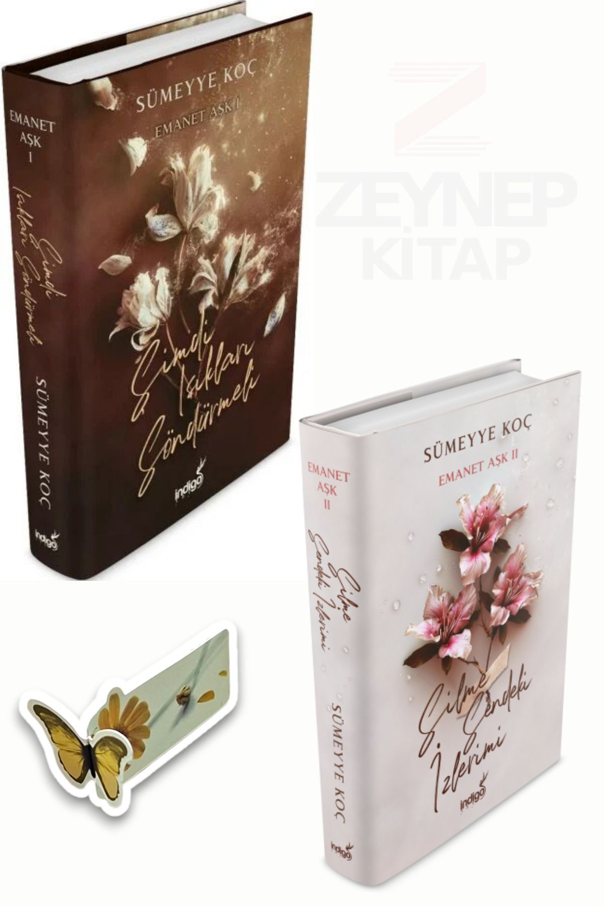İndigo Kitap Emanet Aşk1 ve Emanet Aşk2(CİLTLİ)(Özel Tasarım Kelebek Ayraç Hediye)