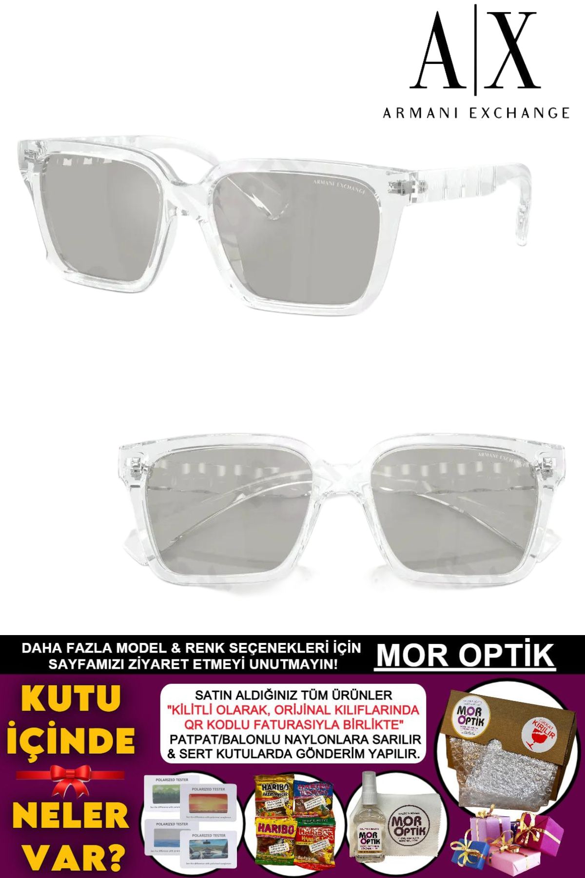 Armani Exchange AX4147S 82356G 56-17-145 2N "PARLAK KRİSTAL"