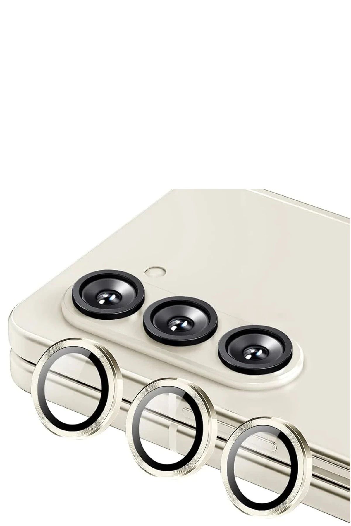 NewFace Samsung Galaxy Z Fold 5 Valdez Metal Kamera Lens - Krem ALMLA