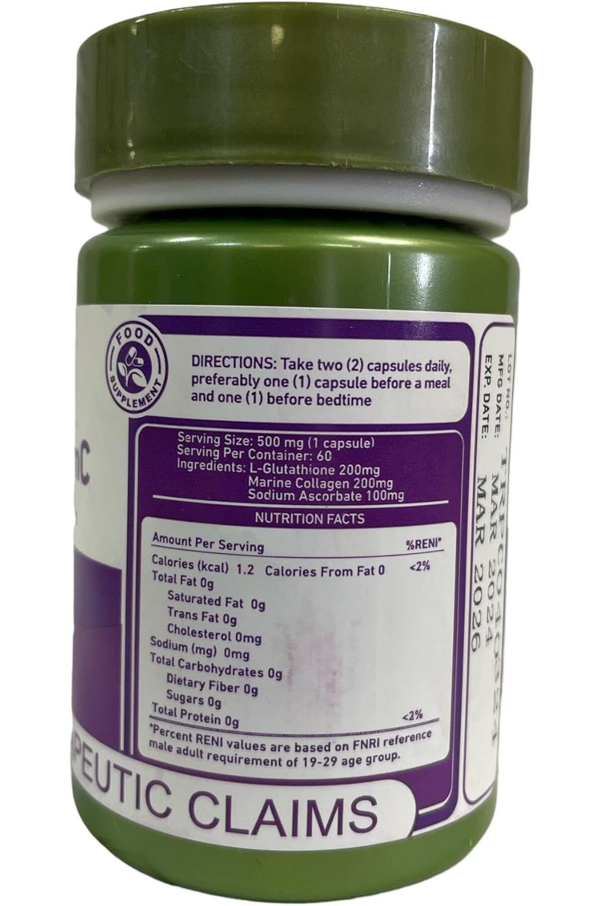 GENÇ-Gluta GenC Glutathione Capsules - 60 Count 6