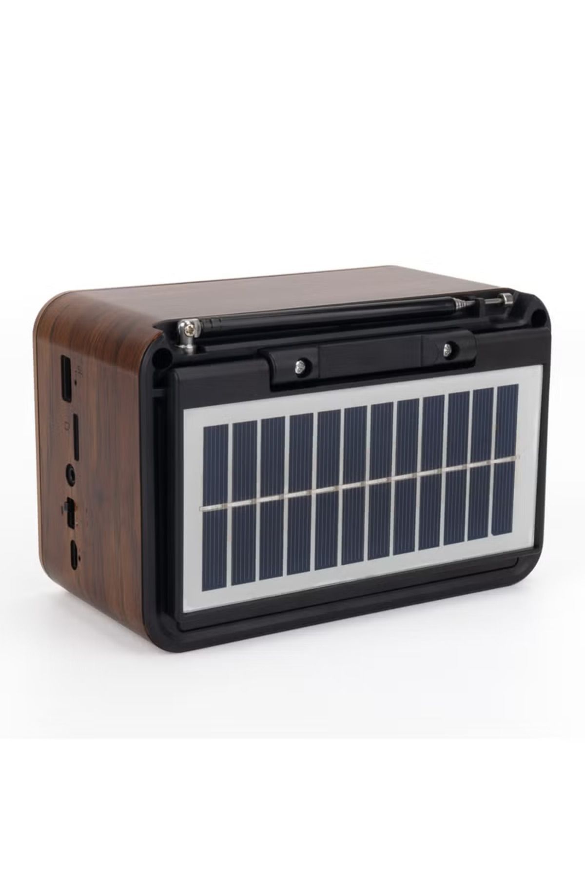 Denx-Classic Rechargeable Radio With Led Flashlight Portable Am Fm Solar And Battery Powered 3
