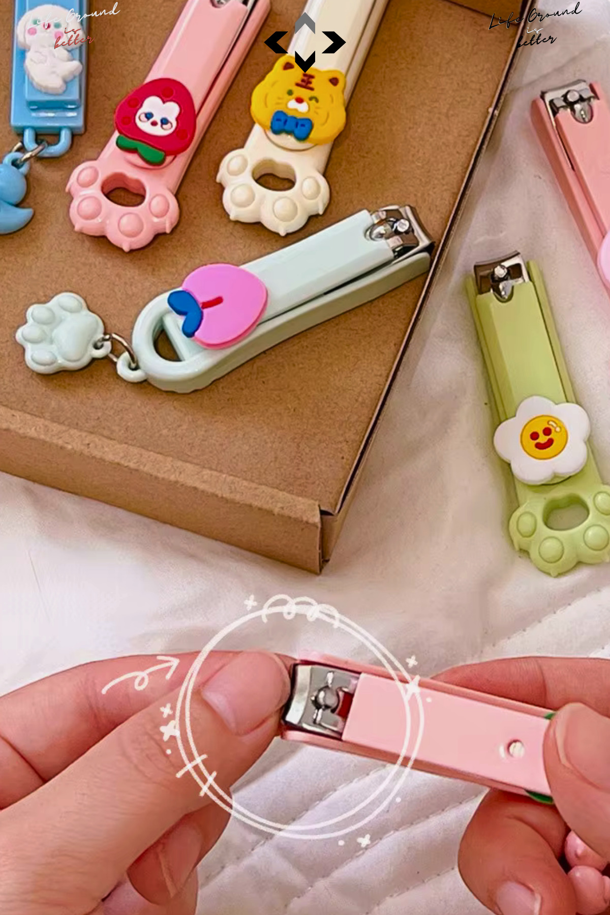 LİGROUND Pea Lovely Sevimli Tırnak Makası Desenli Kabartmalı Kılıflı Tırnak Makası Çocuk Bebek Tırnak Makas fotoğrafı 5 (önizleme)