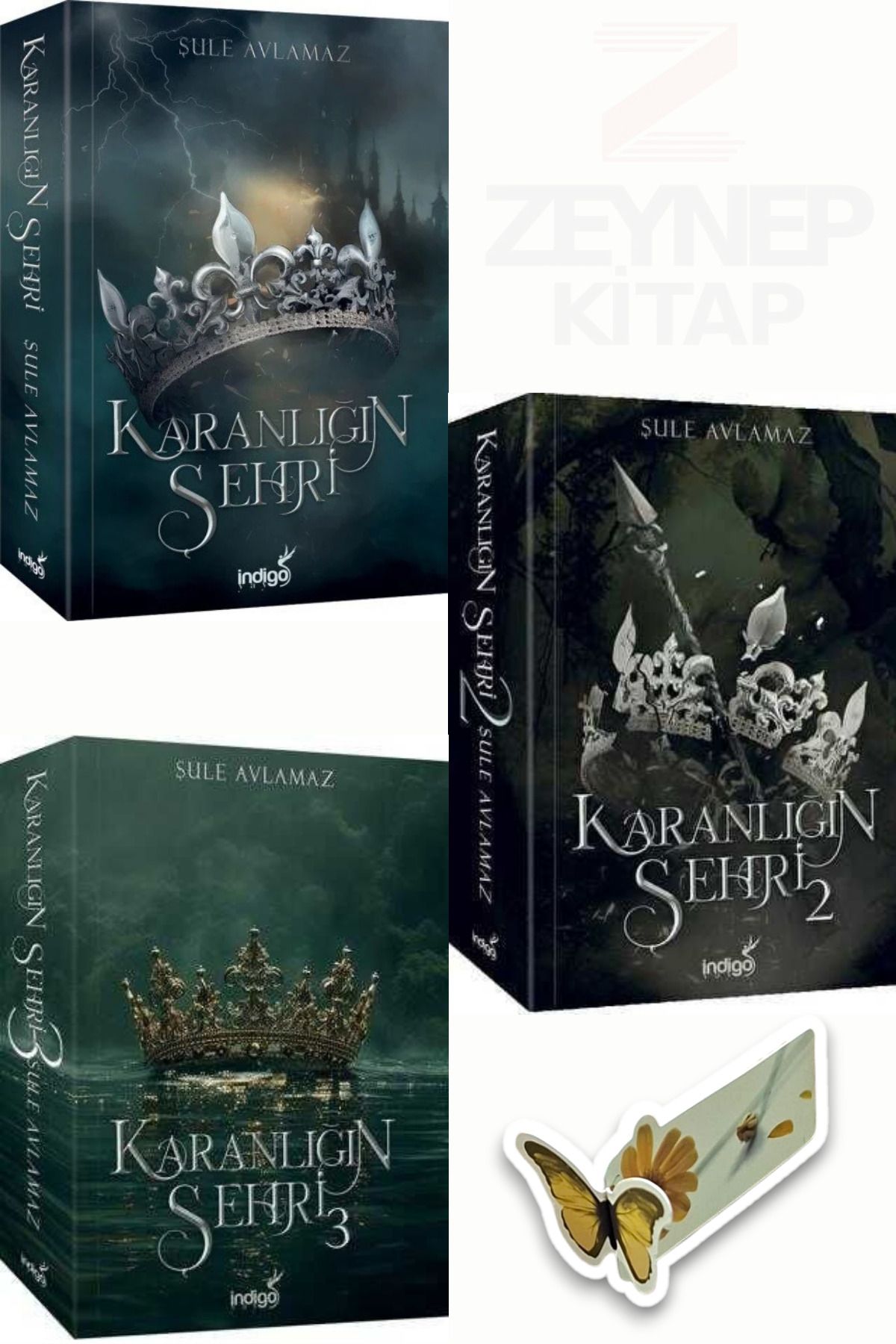 İndigo Kitap Karanlığın Şehri 3 Kitap Set(KARTONKAPAK)(Özel Tasarım Kelebek Ayraç Hediye)