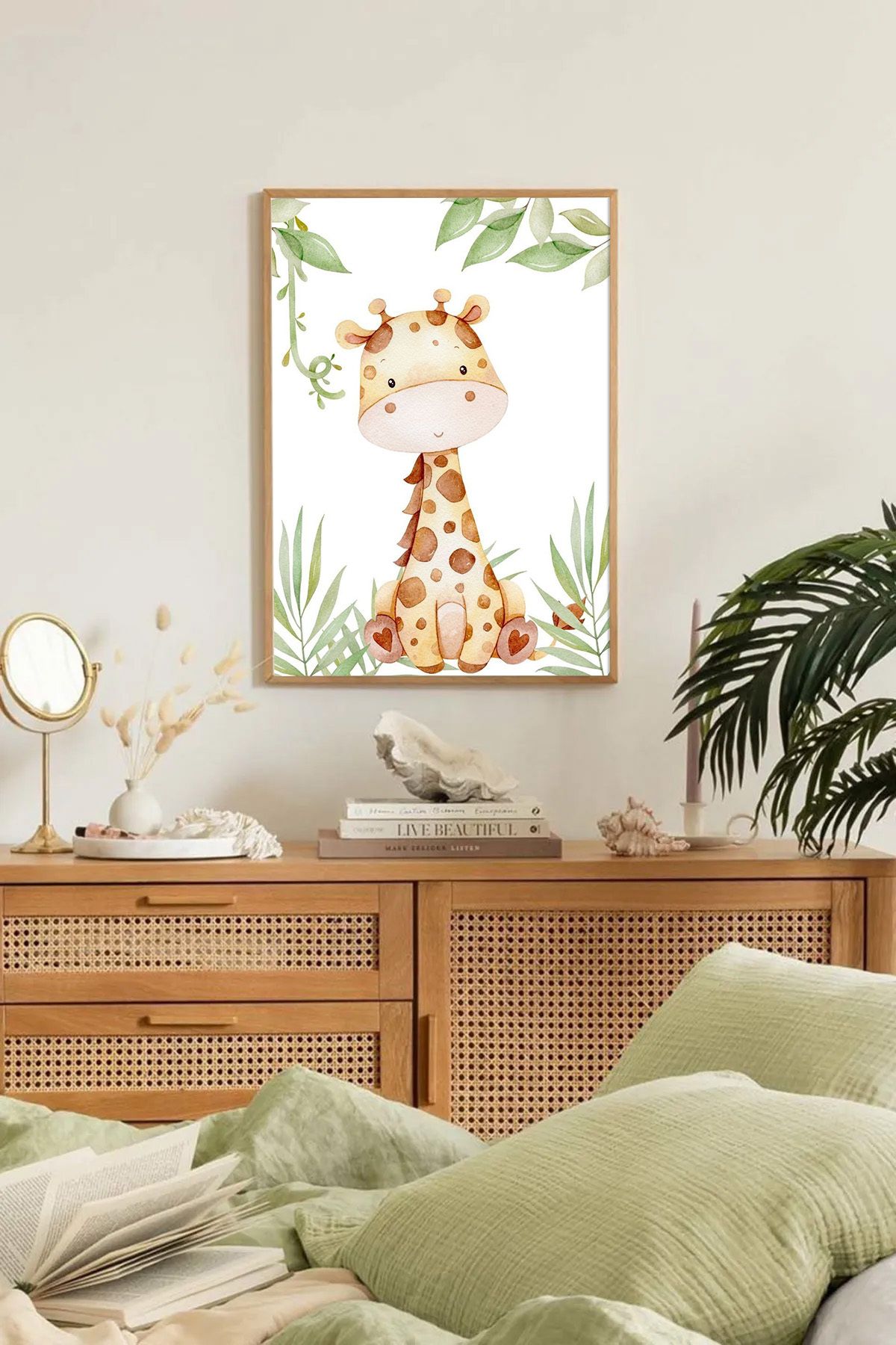 Dekorsiahome Tek Parça Ahşap Çerçeveli Oturma Odası Salon Mutfak Tablo TK0310