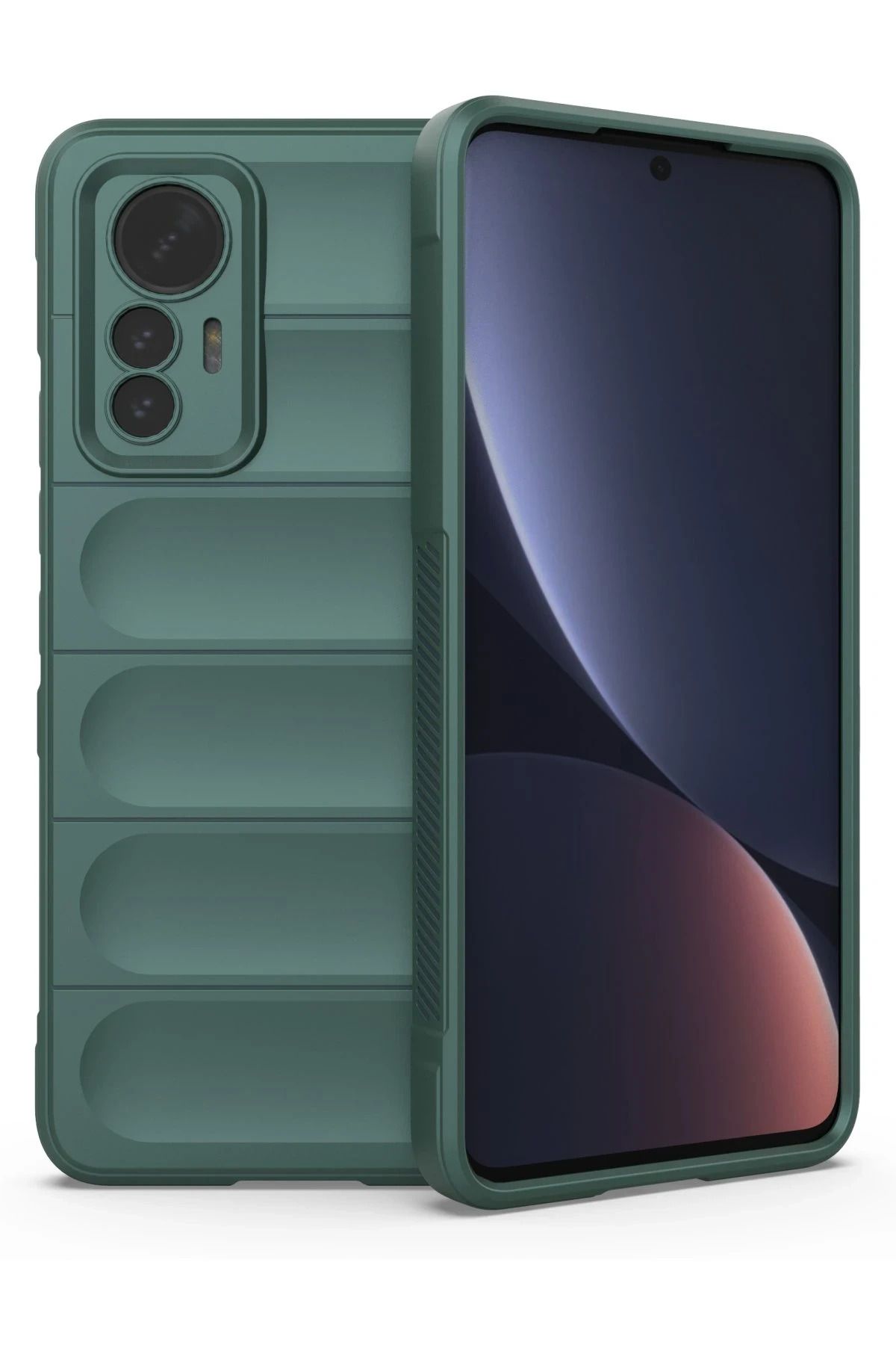 NewFace Xiaomi Mi 12 Lite Uyumlu Kılıf Optimum Silikon - Koyu Yeşil FERRG