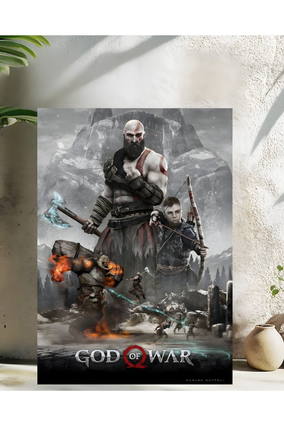 Levhane God of War Özel Seri Gamer Metal Tablo