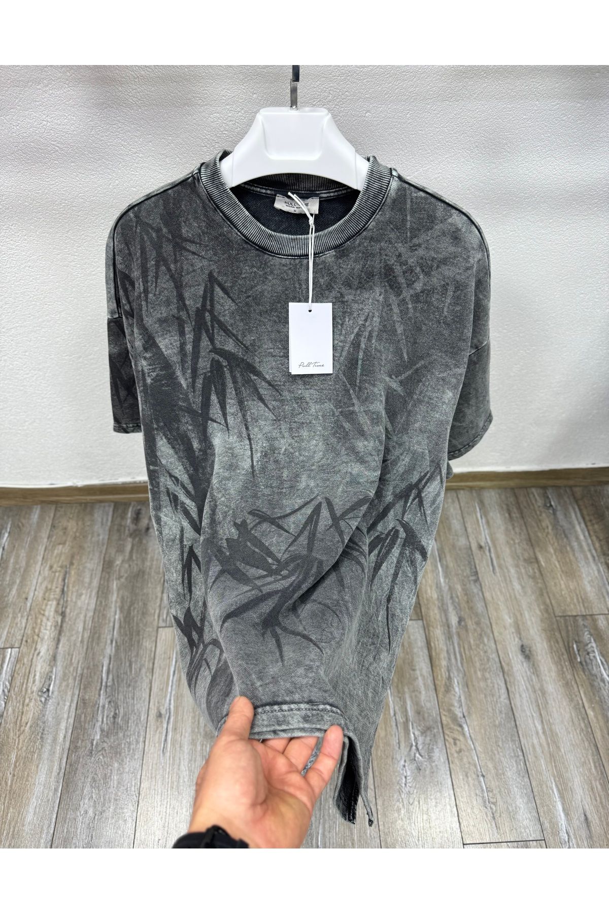 PULLTİME Pulltime yıkamalı desenli t shirt