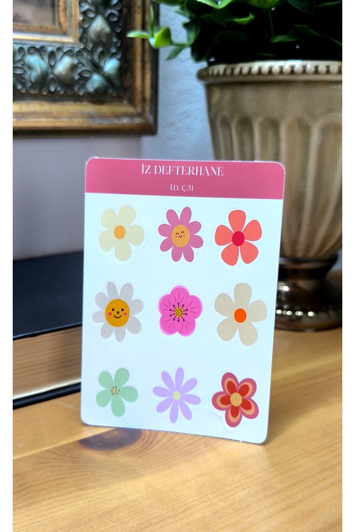 İZ DEFTERHANE Çiçekler Çıkartma Sticker ( Defter, ajanda ve planlayıcılar için uygundur)