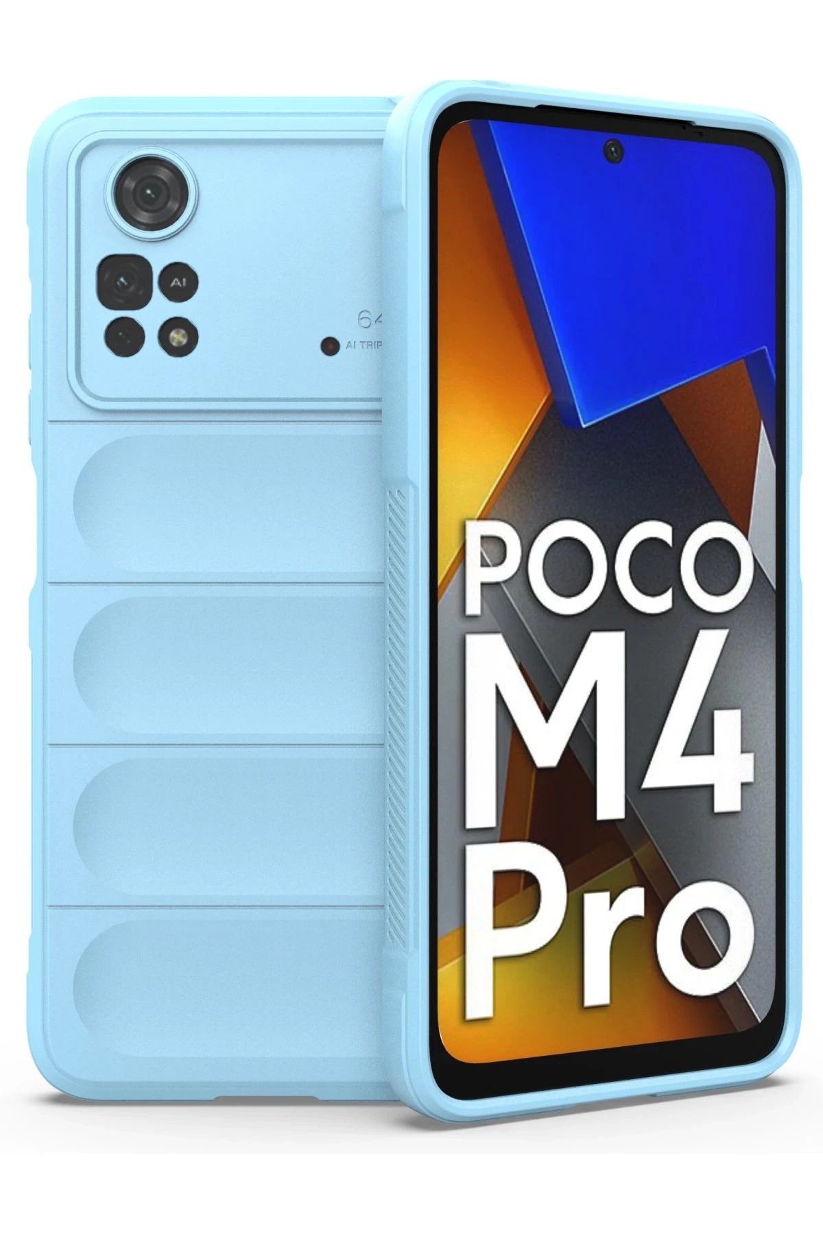NewFace Xiaomi Poco M4 Pro 4G Uyumlu ılıf Optimum Silikon - Sky Blue HNZRN