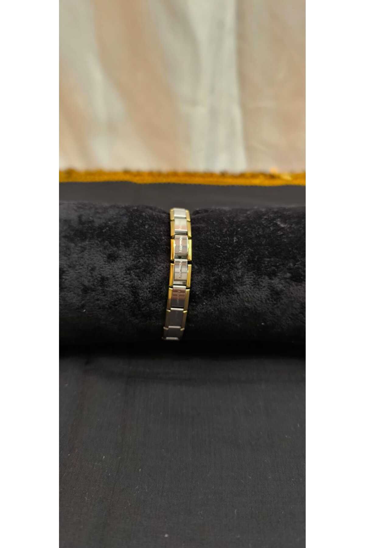 Zirconium İki tonlu şok metal Çelik link bileklik hediyelik takı