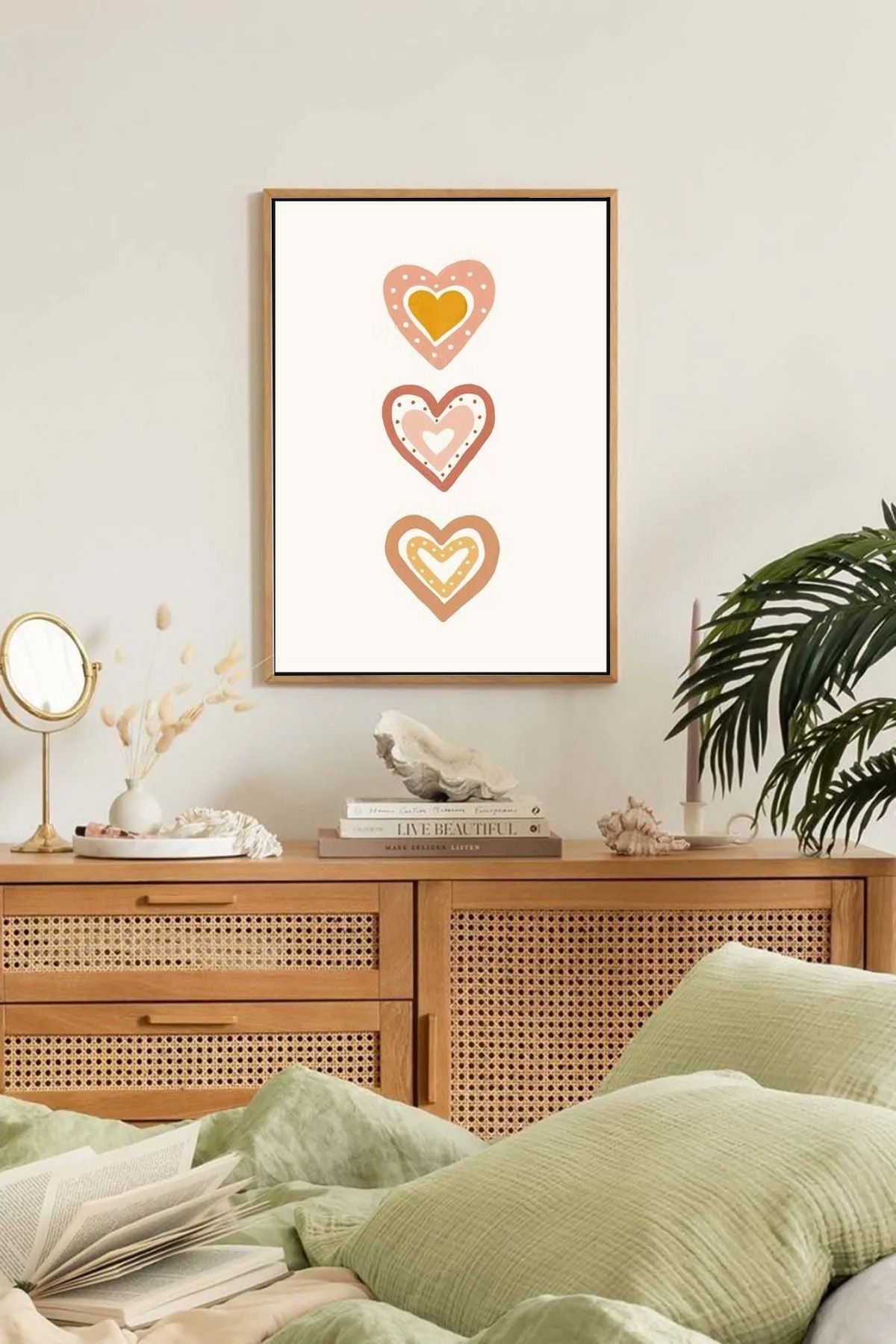 Dekorsiahome Tek Parça Ahşap Çerçeveli Oturma Odası Salon Mutfak Tablo TK0312
