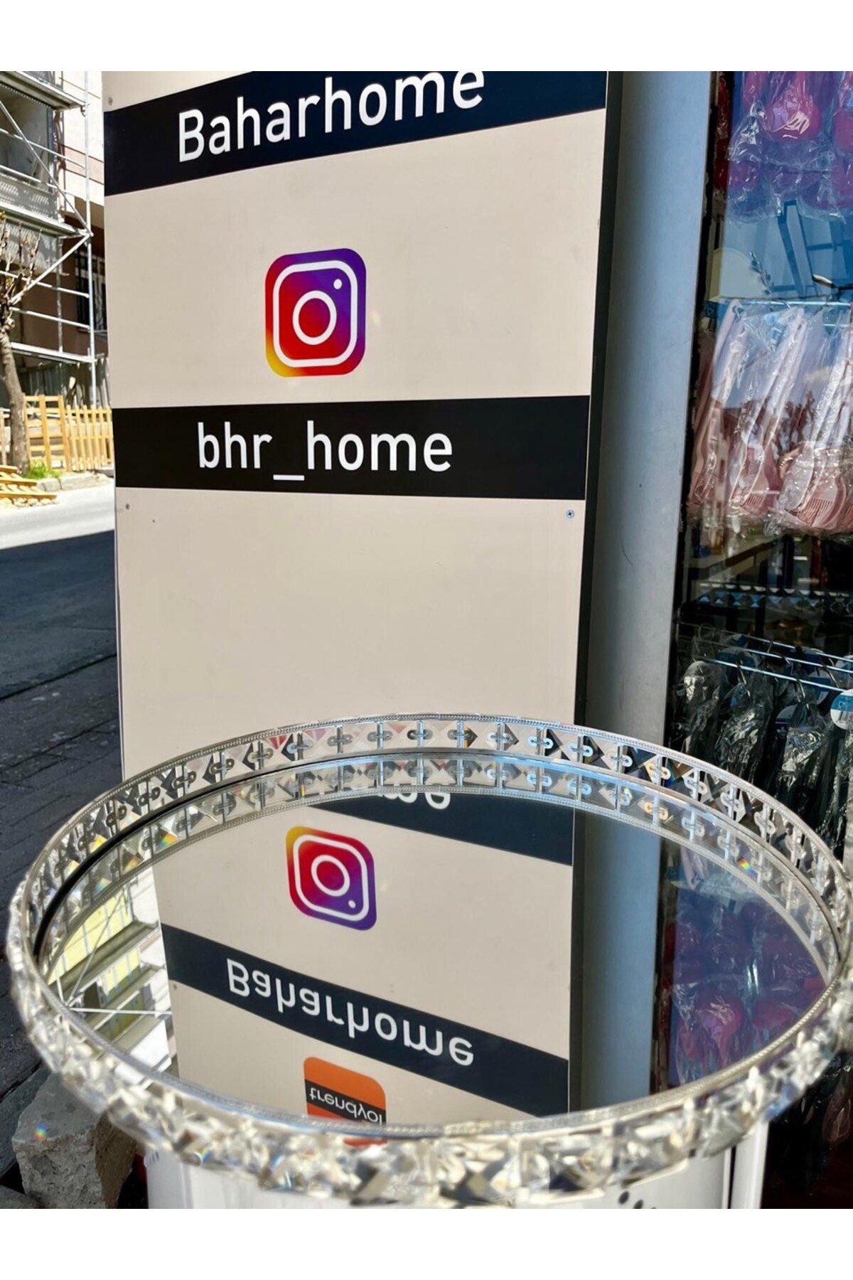 BHR TEMİZLİK BAHARHOME-KRİSTAL TAŞLI GOLD VE GÜMÜŞ Aynalı Söz Nişan Tepsi Kahve Sunumluk -YUVARLAK- 5 Lİ SET