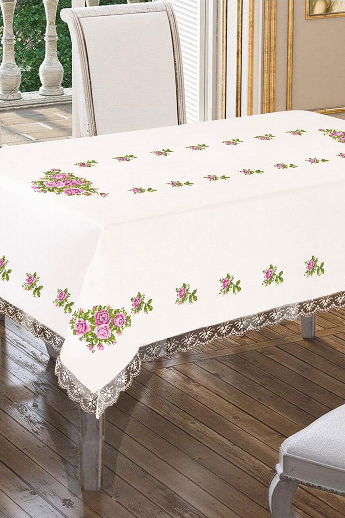 Cardea Home Collection Kanaviçe Baskılı Masa Örtüsü