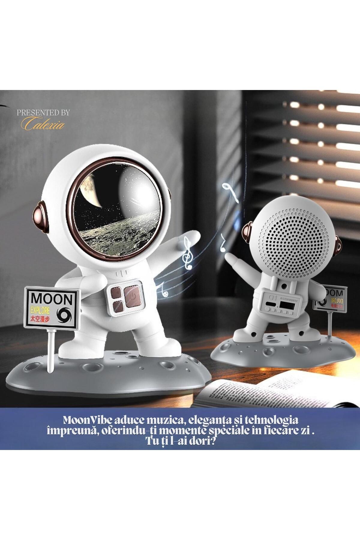 e-Wantay-Moonvibe Portable Speaker, Bluetooth 5.0, 360° Sound, Microphone, Usb-c, 1200mah, Astronaut Design 6