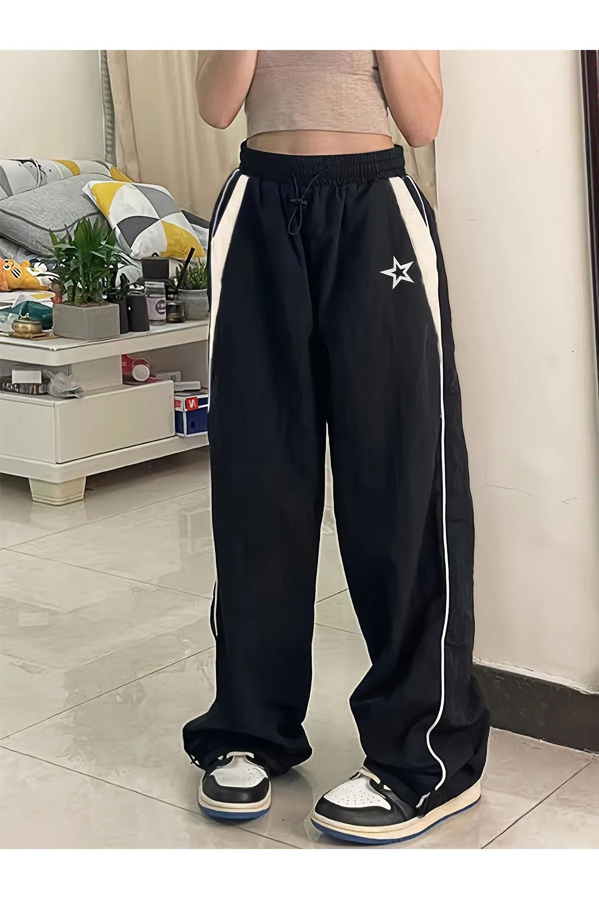 Gofeel Y2k Star Vintage Streetwear Baggy Oversize Unisex Eşofman Altı