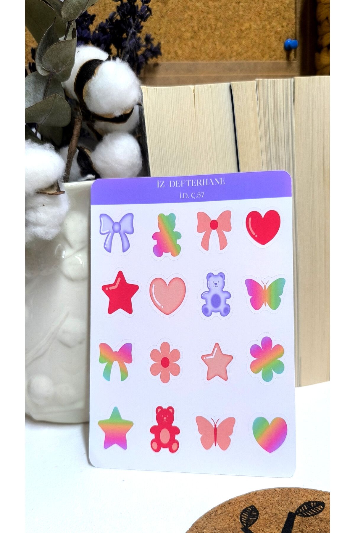 İZ DEFTERHANE Rengarenk Çıkartma Sticker (Defter, ajanda ve planlayıcılar için uygundur)