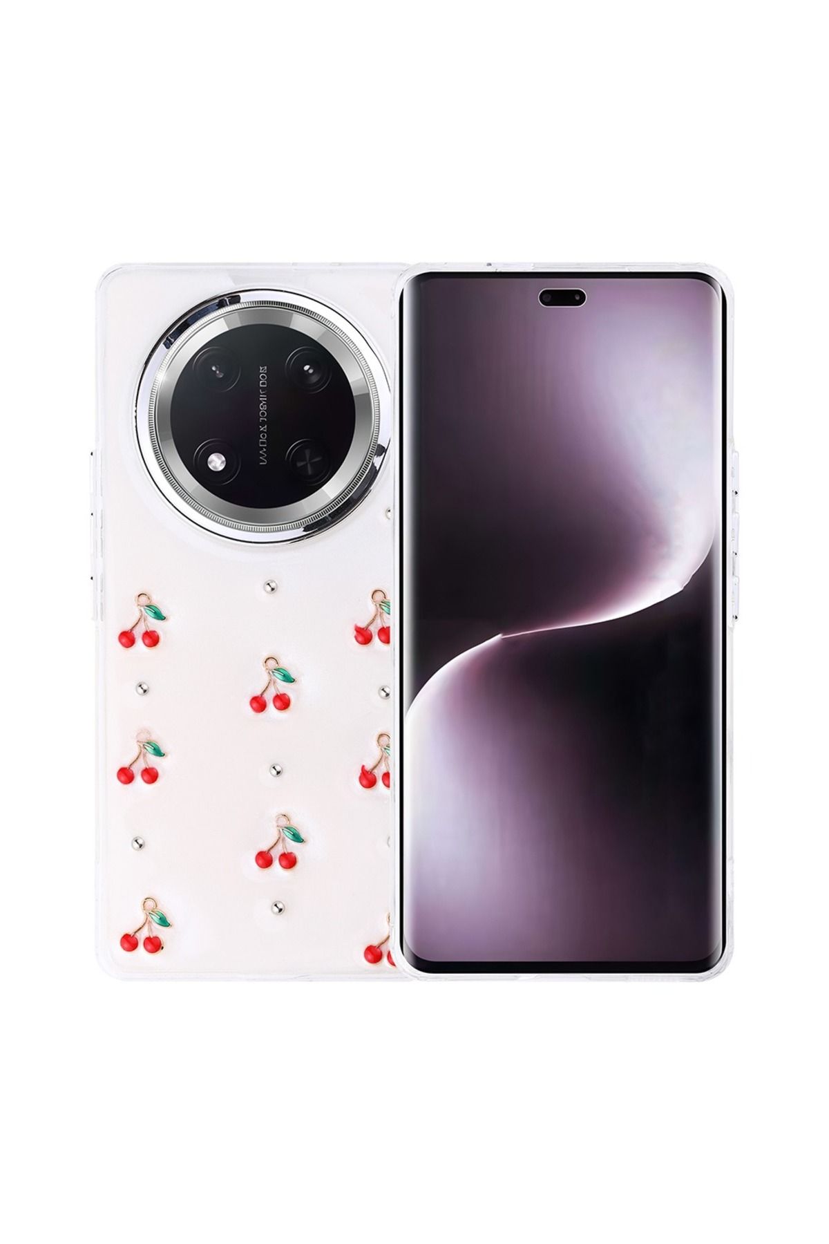 NANOSPACE Honor Magic 7 Lite İle Uyumlu Kılıf Airbag Tasarımlı Simli Şeffaf Kutup Kapak