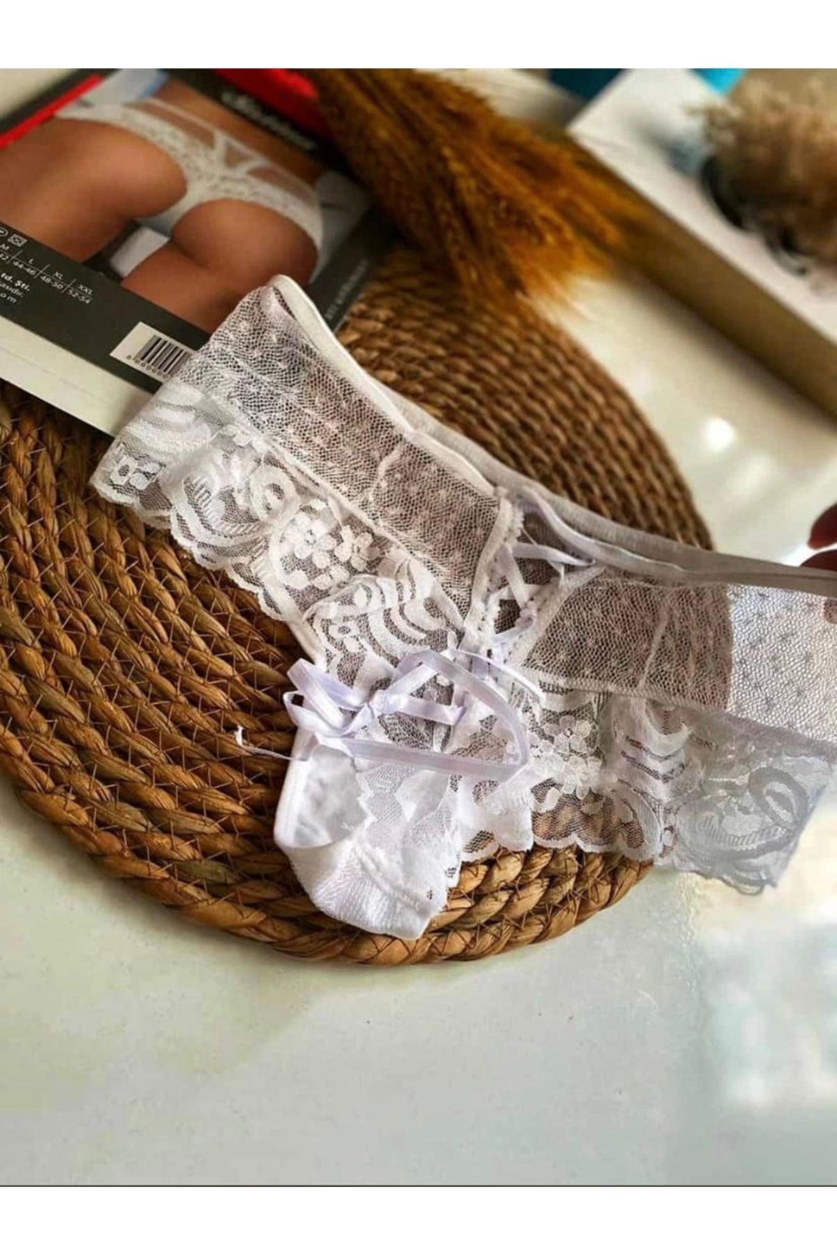 GiyimCity Beyaz Kadın Puanlı Külot Margarita-K1007