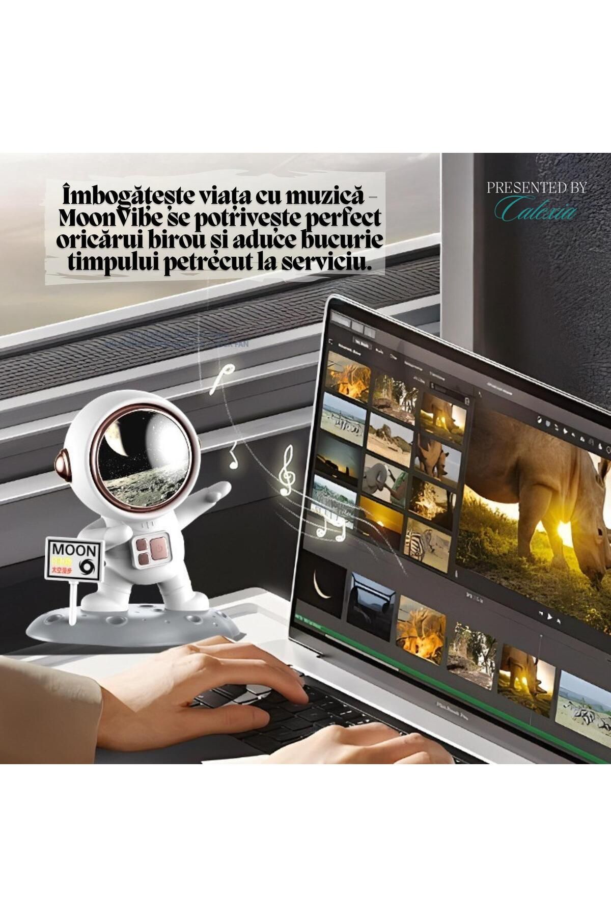 e-Wantay-Moonvibe Portable Speaker, Bluetooth 5.0, 360° Sound, Microphone, Usb-c, 1200mah, Astronaut Design 4
