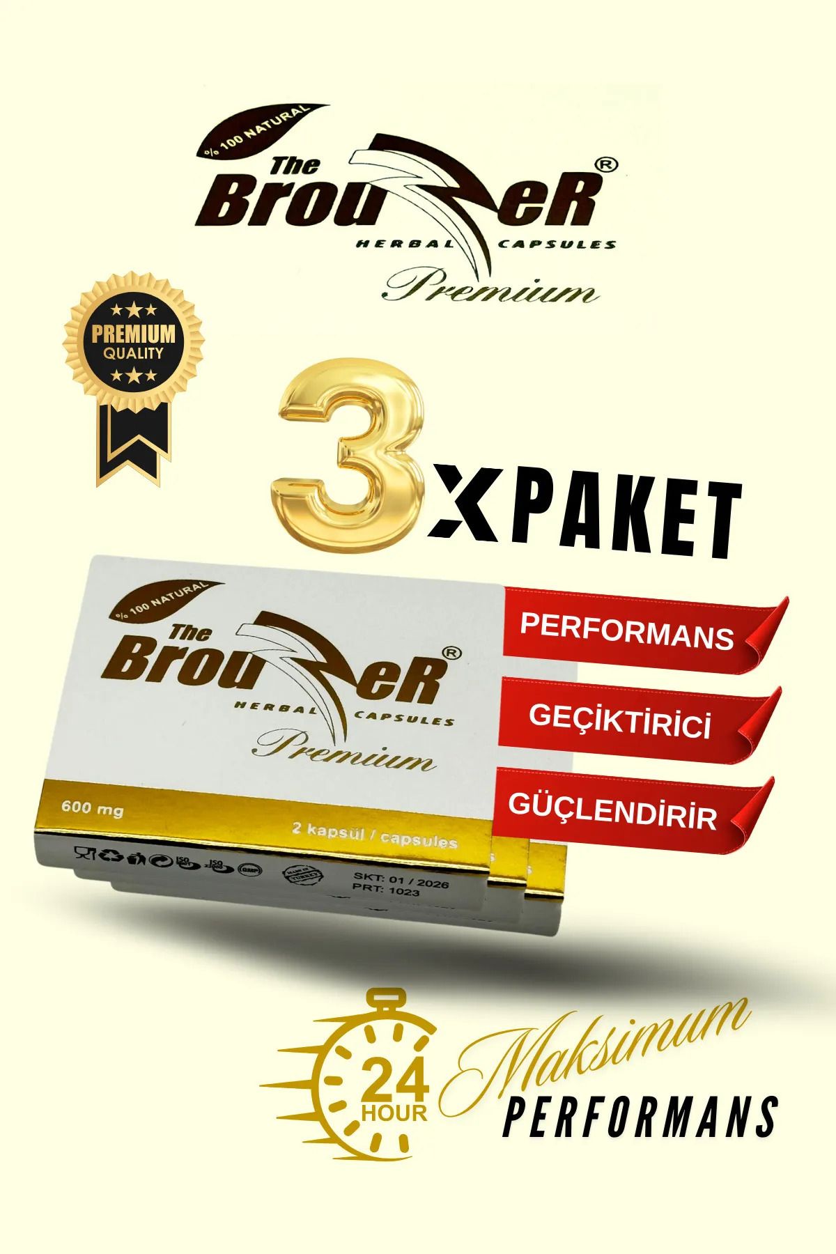 Zrox Brouzzer Premium 2'li Kapsül Anında Etkili Enerji Artırıcı 3'lü Paket (6 Adet)