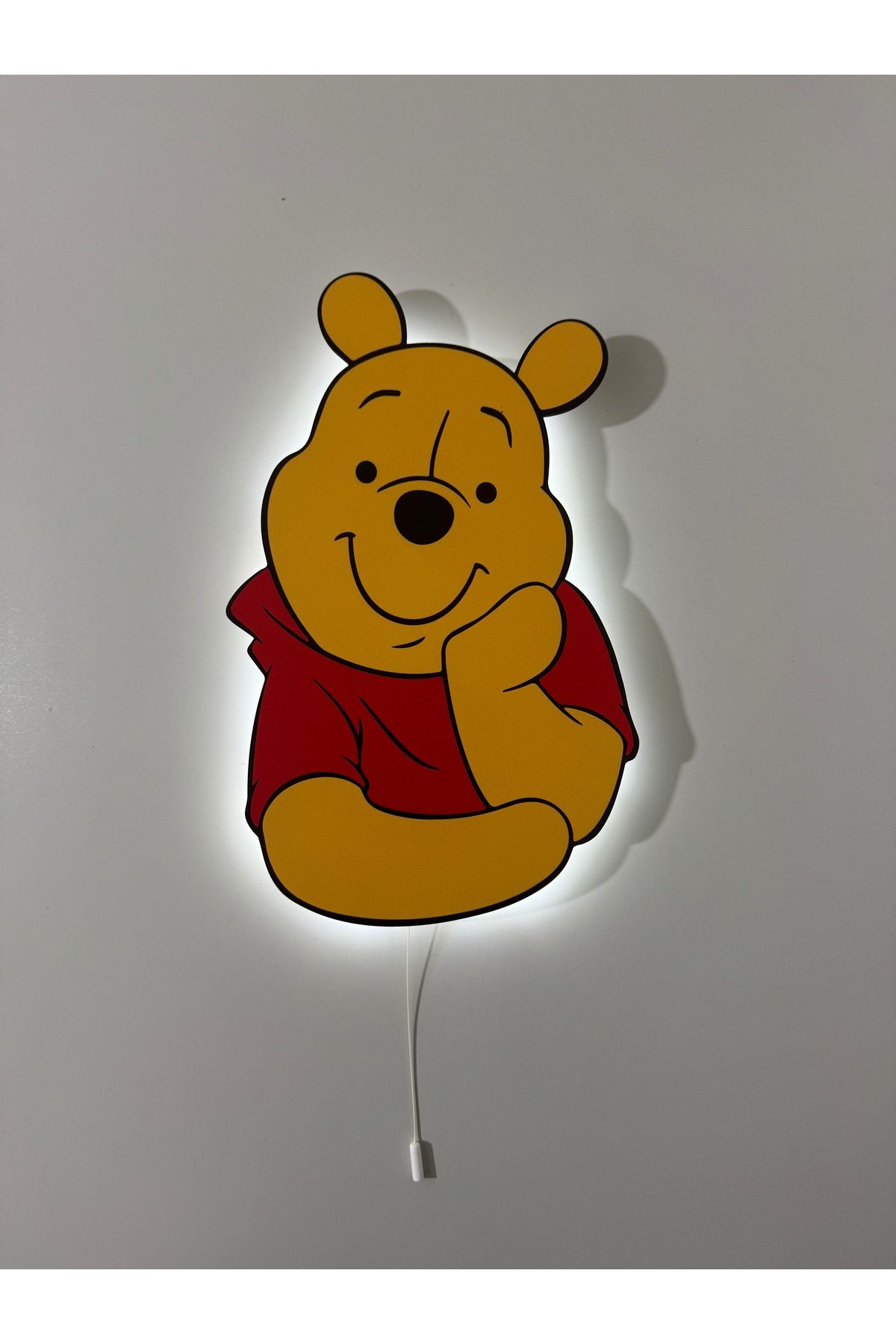 UViolets Dekoratif Ahşap Baskılı Ayı Winnie (Ayıcık) Çocuk Odası Gece Lambası 23*35