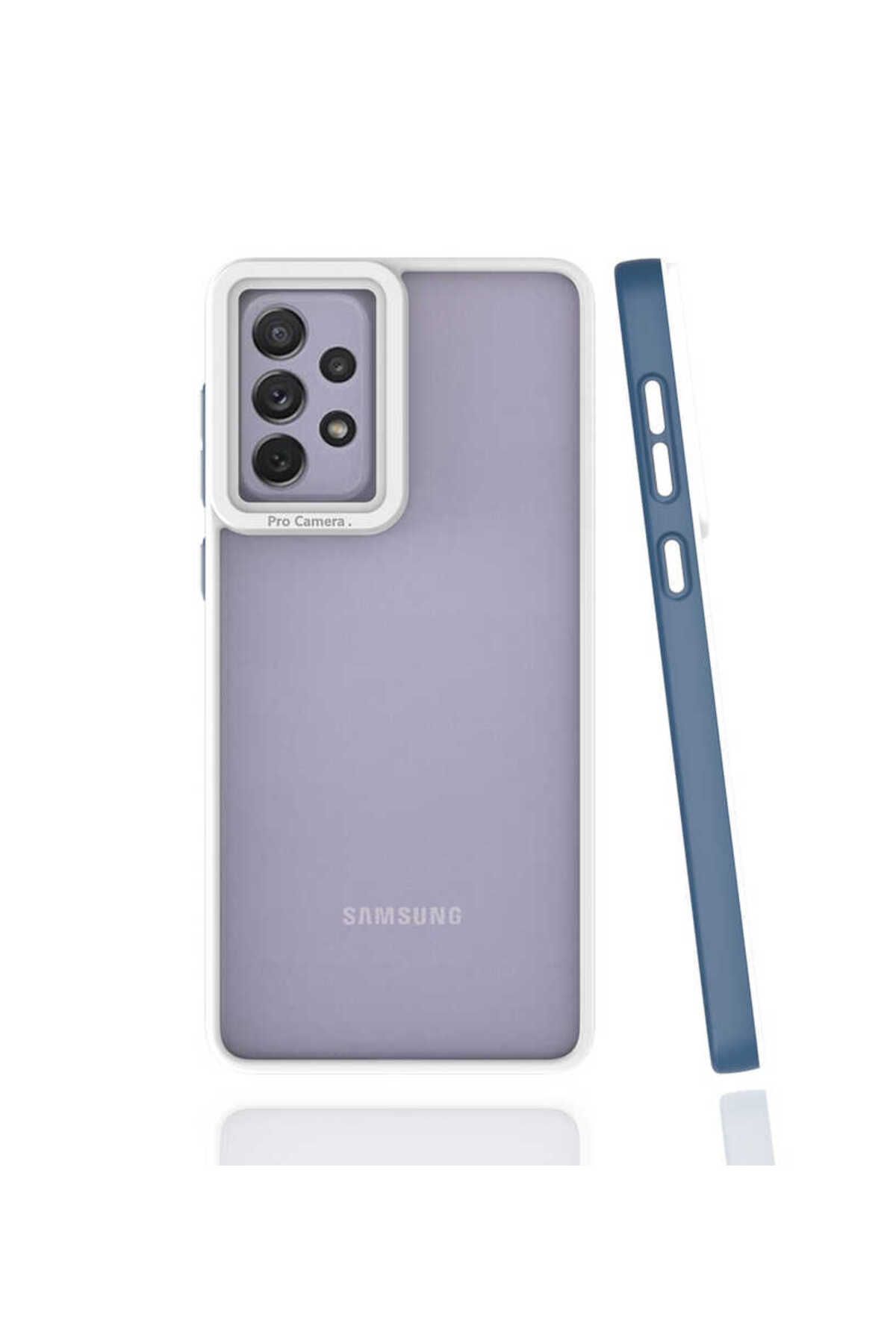 halkhouse Samsung Galaxy A73 Kılıf Kamera Korumalı Renkli Çerçeveli Esnek Sert Silikon Mima Kapak