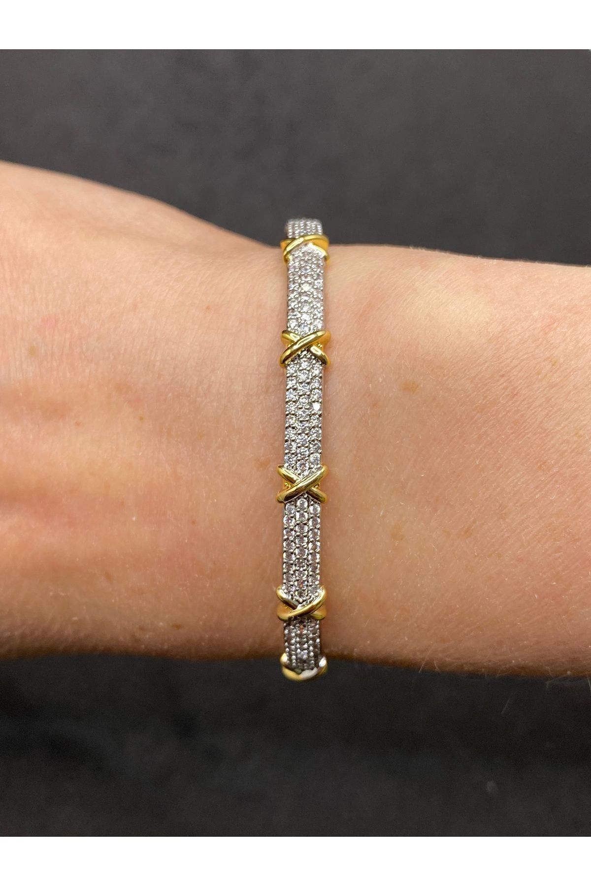 Jiji Jewelery Tiff Co Model X Paslanmaz Çelik Kelepçe Bileklik 17 cm
