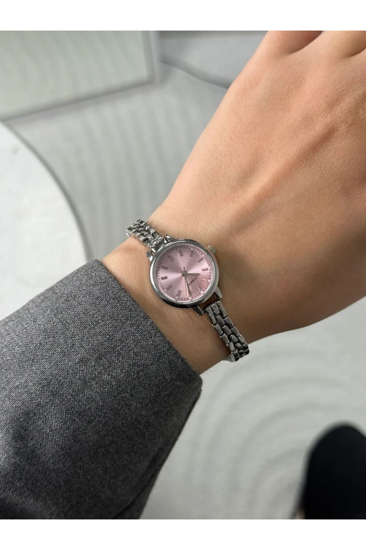 RoseandRoses Fern Minimal Yeni Sezon Kadın Kol Saati Gümüş (Pembe Kadran)