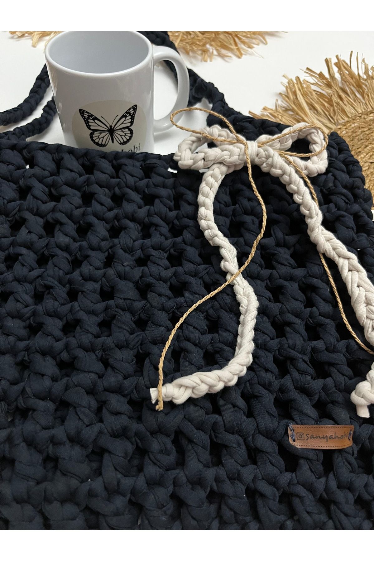 ABAD.HANDMADE Örgü file çanta