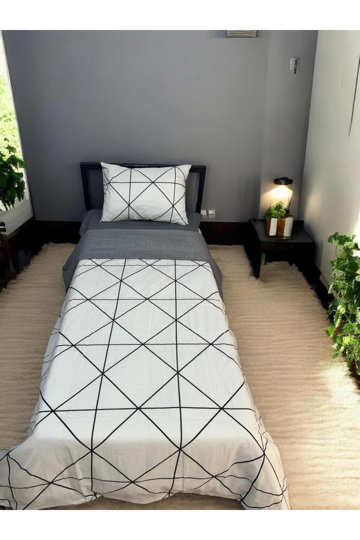 pınars Geometrik Desen Tek Kişilik Nevresim Takımı
