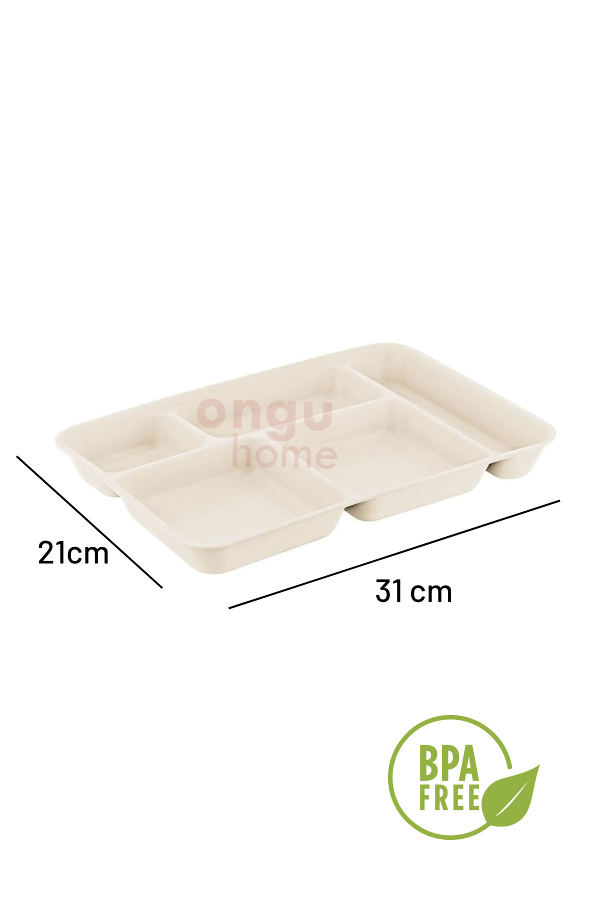 ongu home 5 Bölmeli Tabldot Tabak Yıkanabilir Mama Tabağı Yemek Tabağı Kahvaltı Tabağı (1 Adet) fotoğrafı 2 (önizleme)