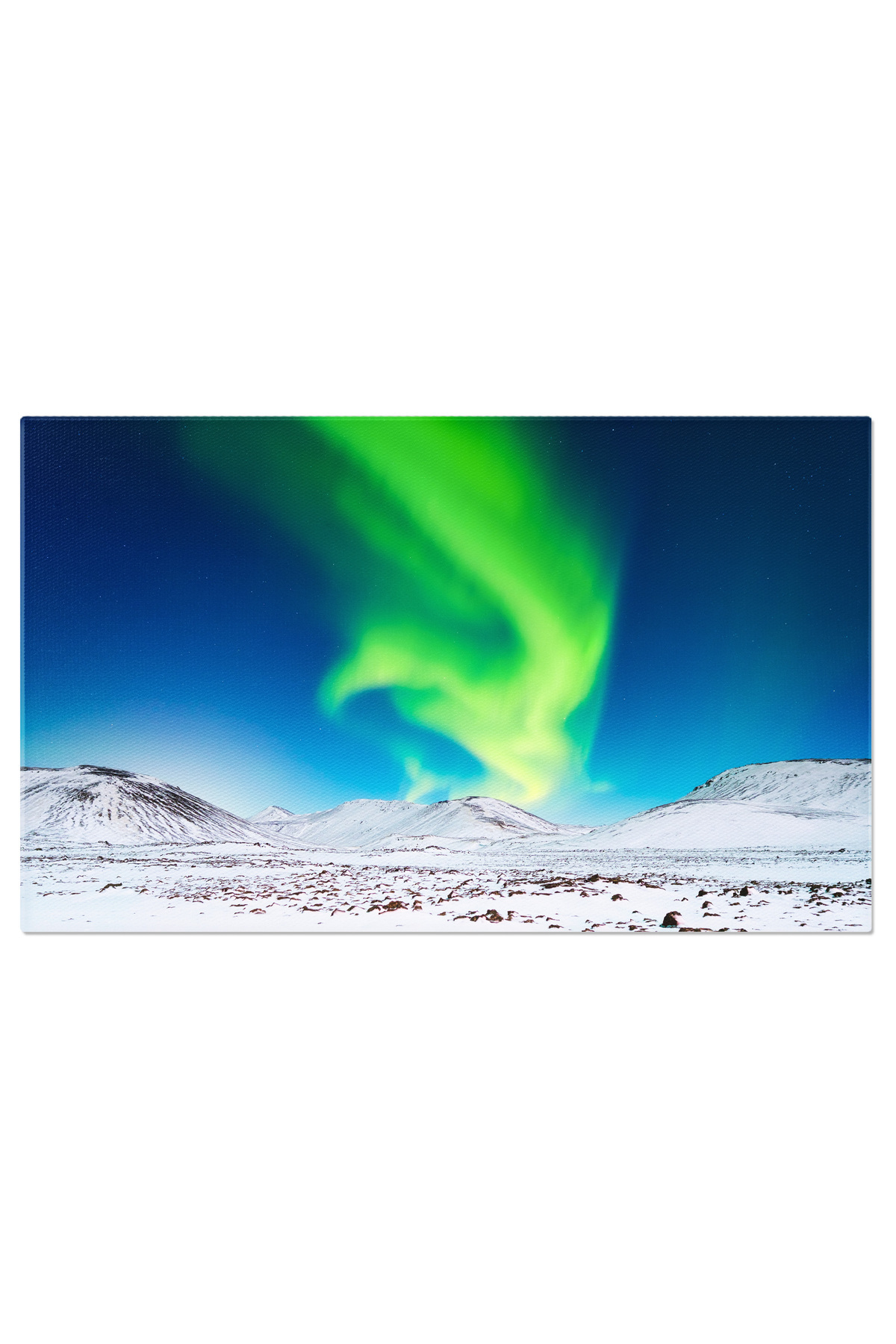 StoryGift Romania Tablou Canvas Aparitie Aurorii Boreale Peste Munte Natura, Noapte, Aurora Boreala, Peisaj, Univ - 40 x 25
