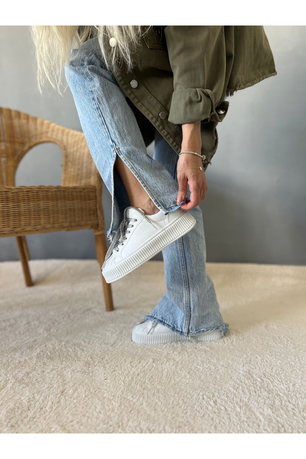 MİSU Beno Deri Kadın Sneaker Hafif Yüksek Taban