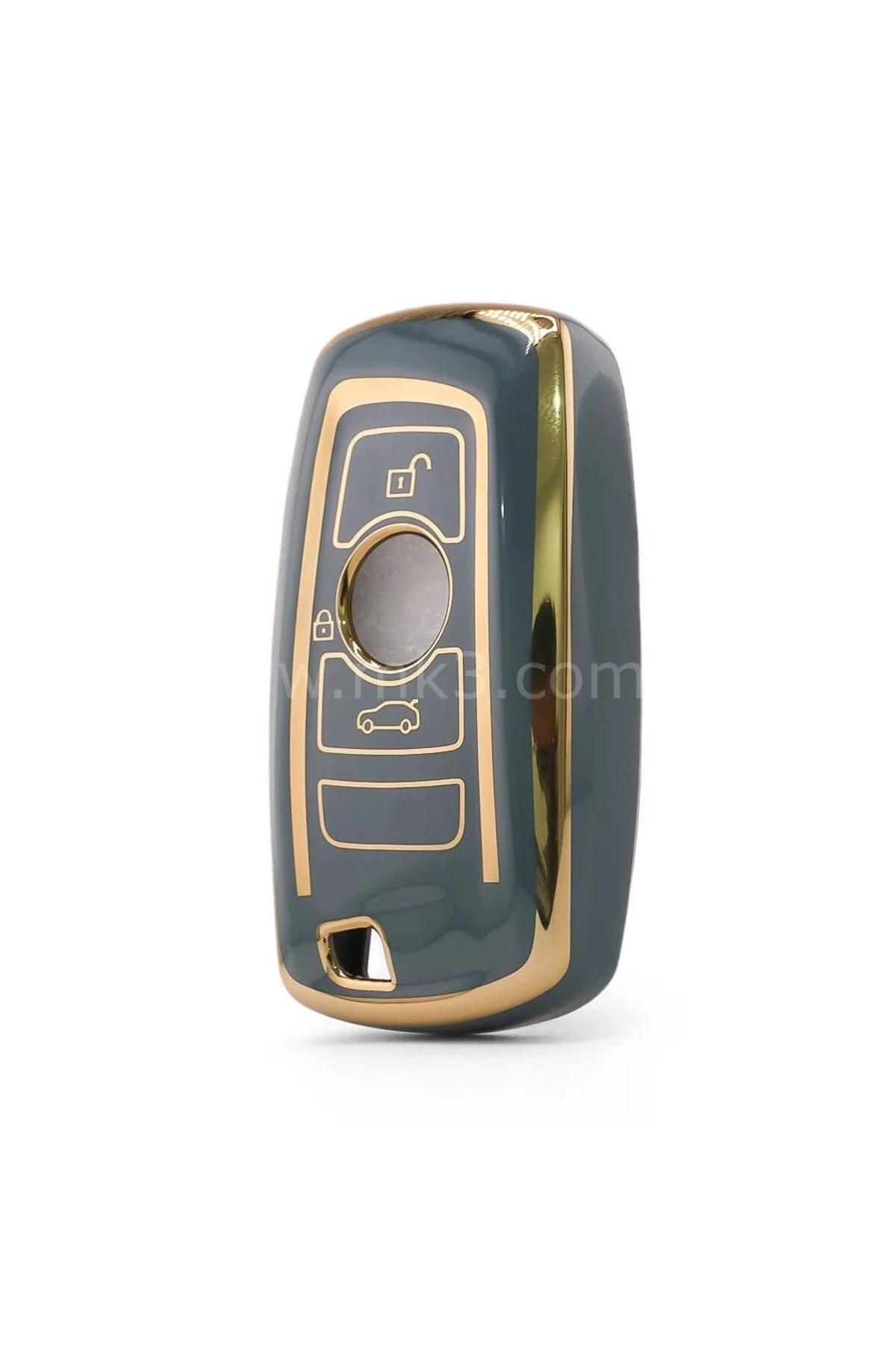 EBG İSTANBUL Bmw 3 Buton 1 3 Seri X1 X3 F10F15F16F20F30F18F25M3M4E34 Anahtar Kılıfı GRİ GOLD RENK