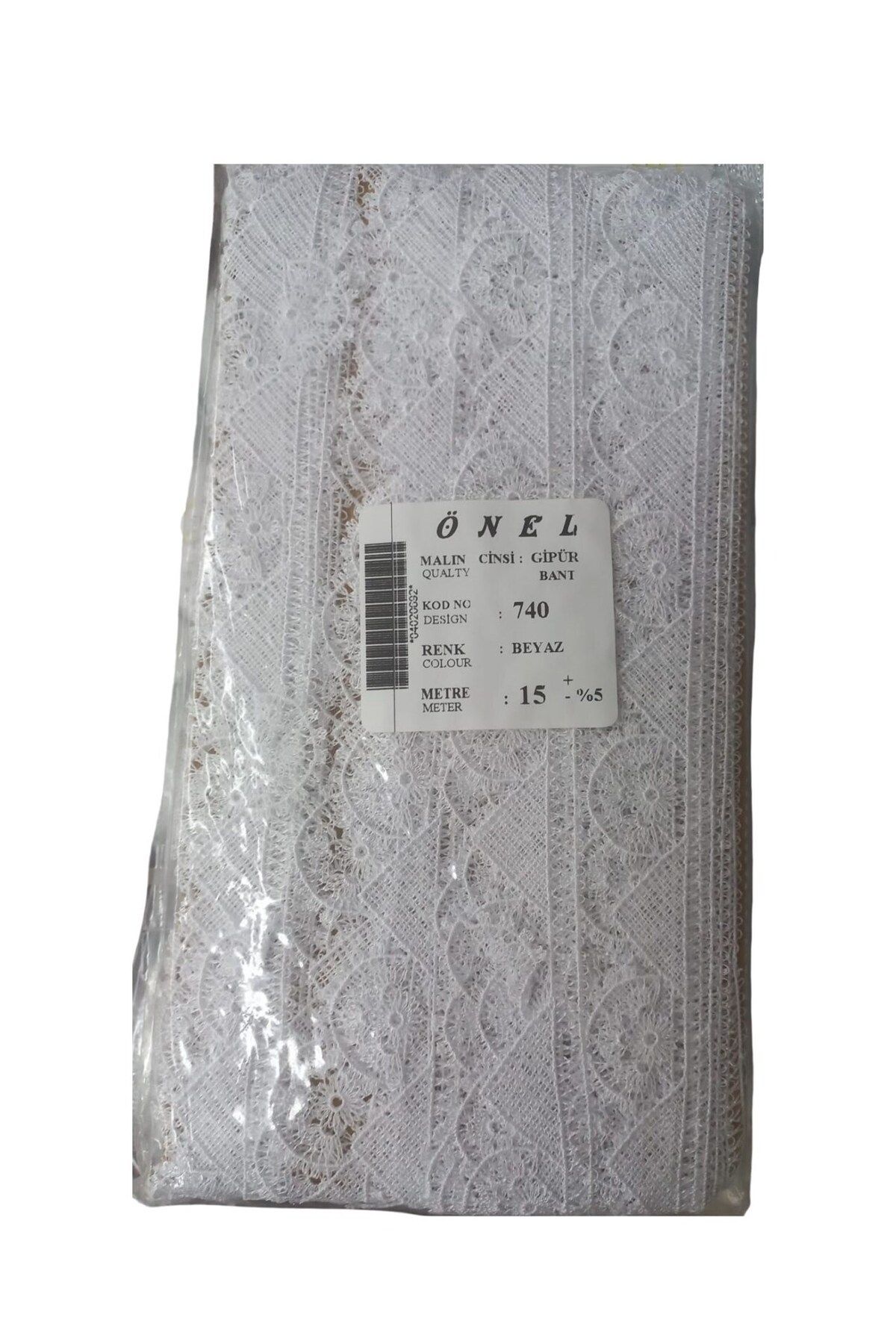 Modafiks Dantel Polyester Güpür Bant Beyaz 15 Metre En 5 cm ON-740-B