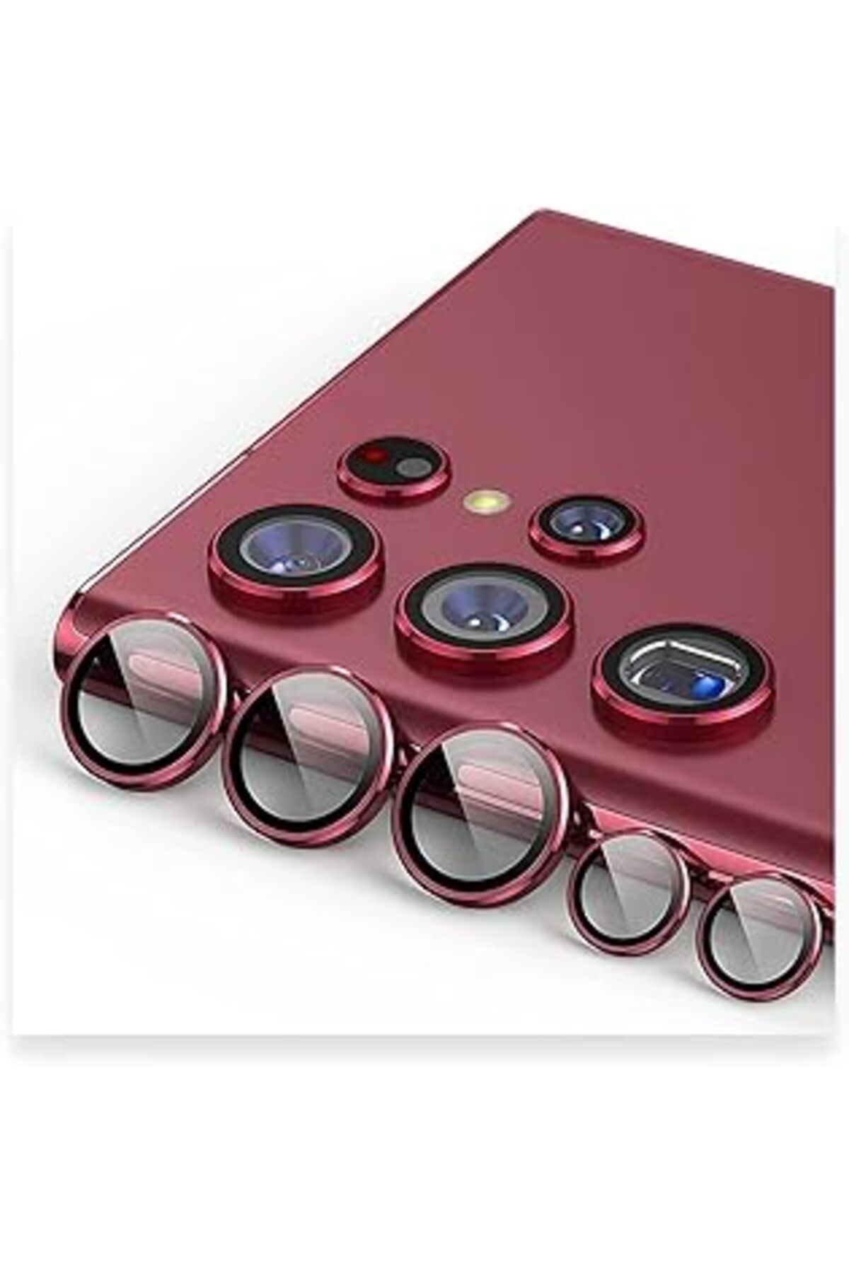 Pazarcan Teknosepetim Samsung Galaxy S23 Ultra Uyumlu Kamera Lens Koruyucu Cam 3D Tam Kaplar Metal Çizilmez