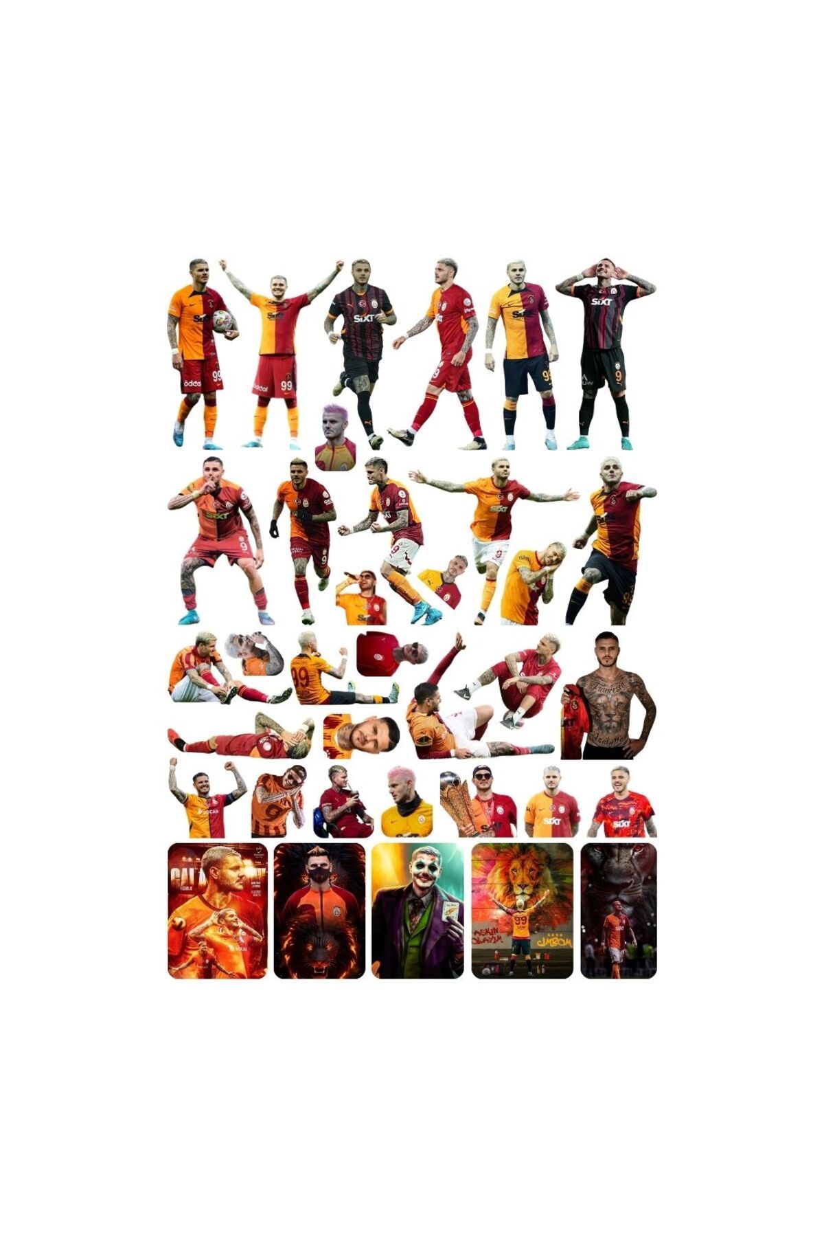Ororabutik 36 Adet Mauro GS Galatasaray Sticker Seti - Etiket Seti Sketchbook