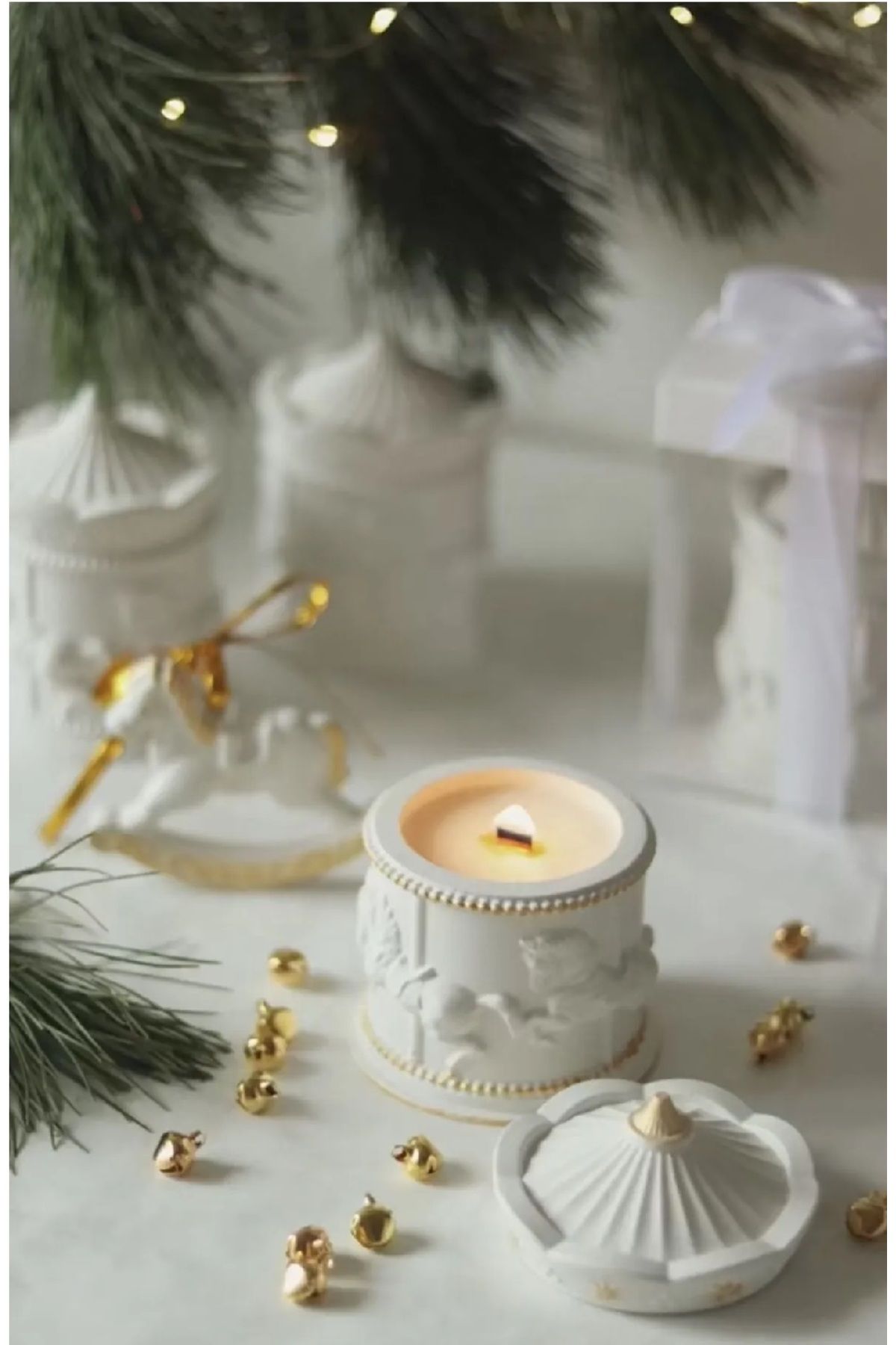 camas candle Atlı Karınca Mumluk ve Soya Wax Mum