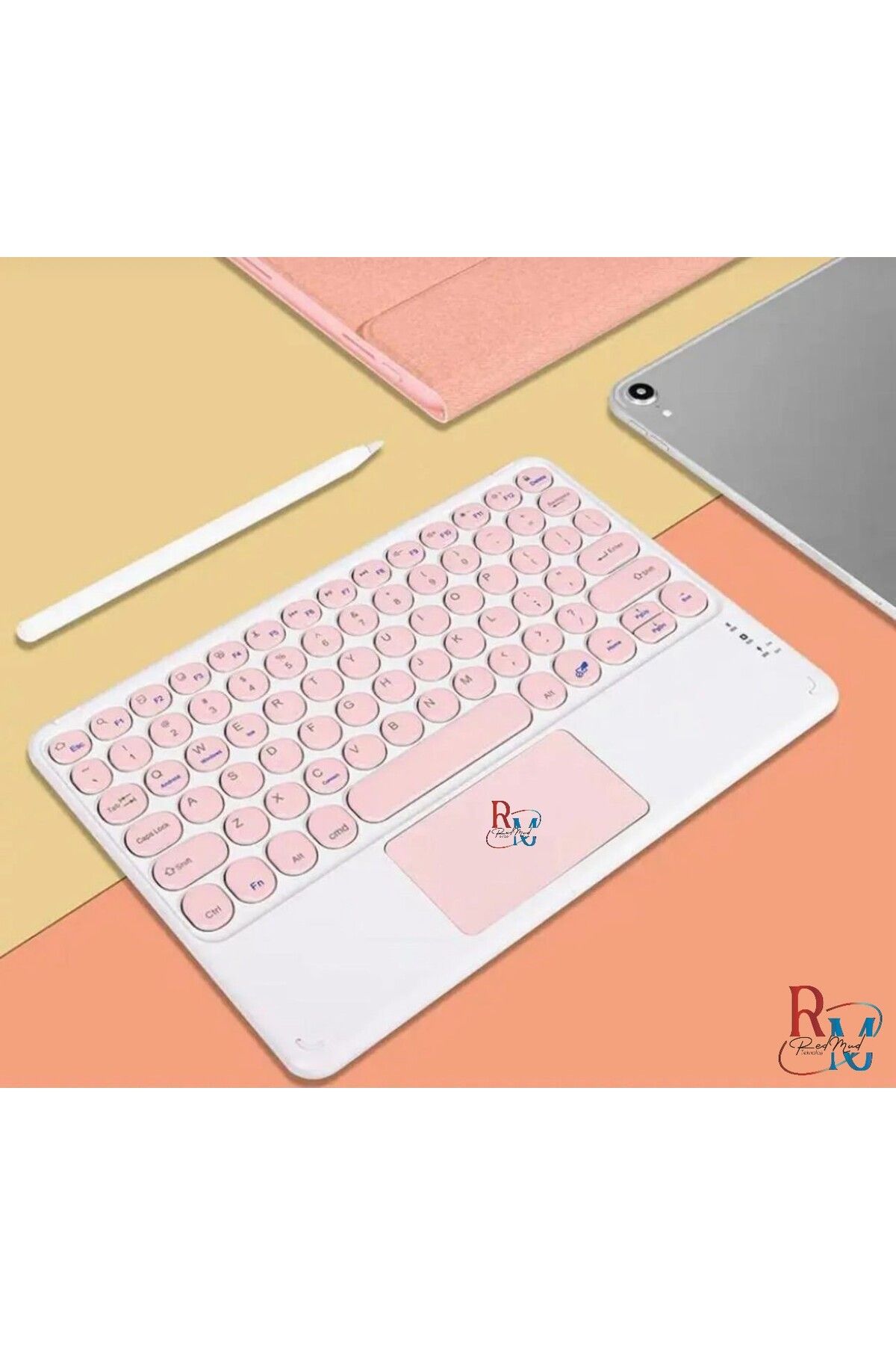 redmud teknoloji Tüm Cihazlarla (Apple-Samsung-Huawei-Xiaomi-Honor) Uyumlu Touchpadli Bluetooth Klavye