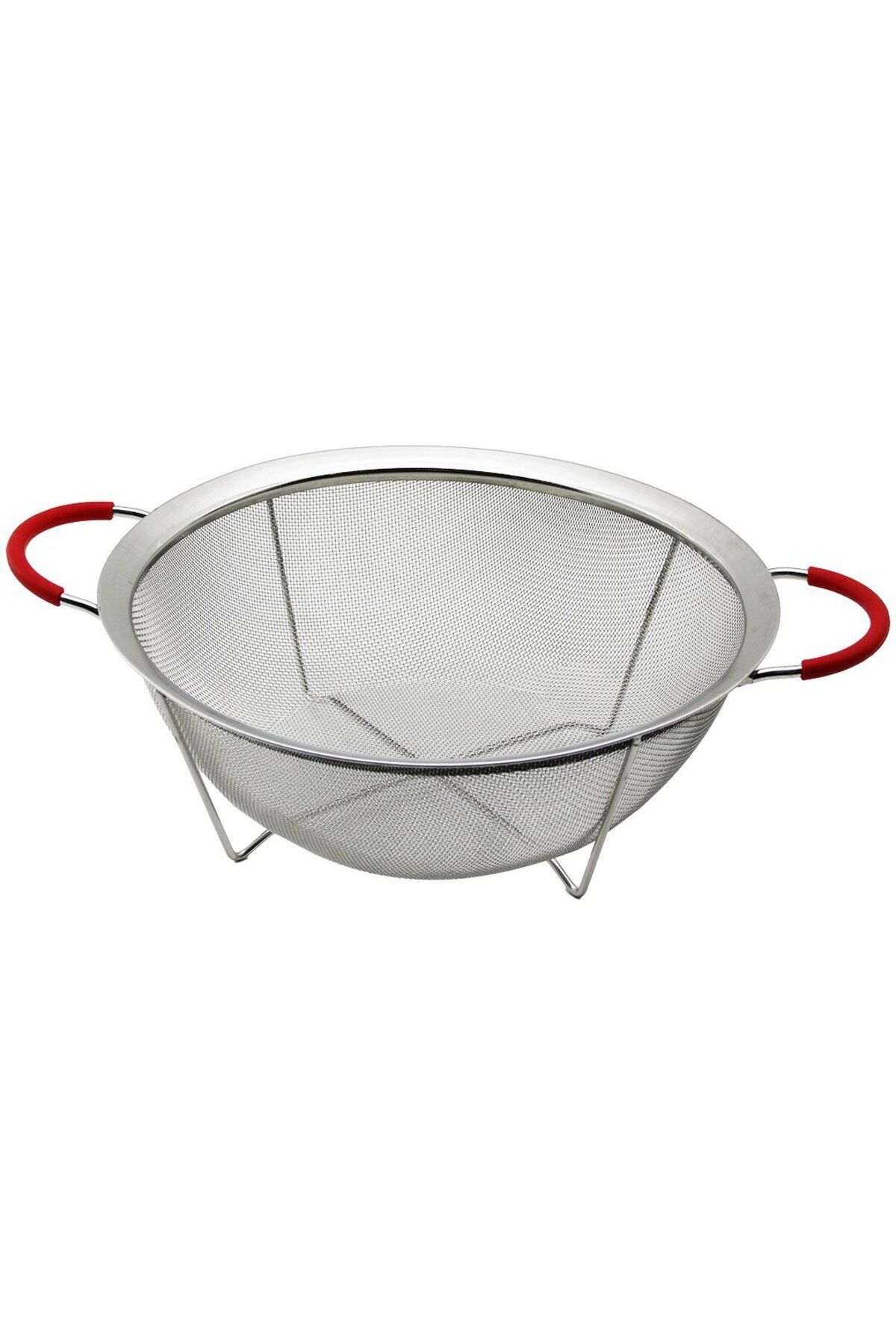 POEBGO FAMİLY'S 28CM TEL SEPET METAL SÜZGEÇ SİLİKON KILIFLI KULP METAL ÇERÇEVE - AYAK (5162)