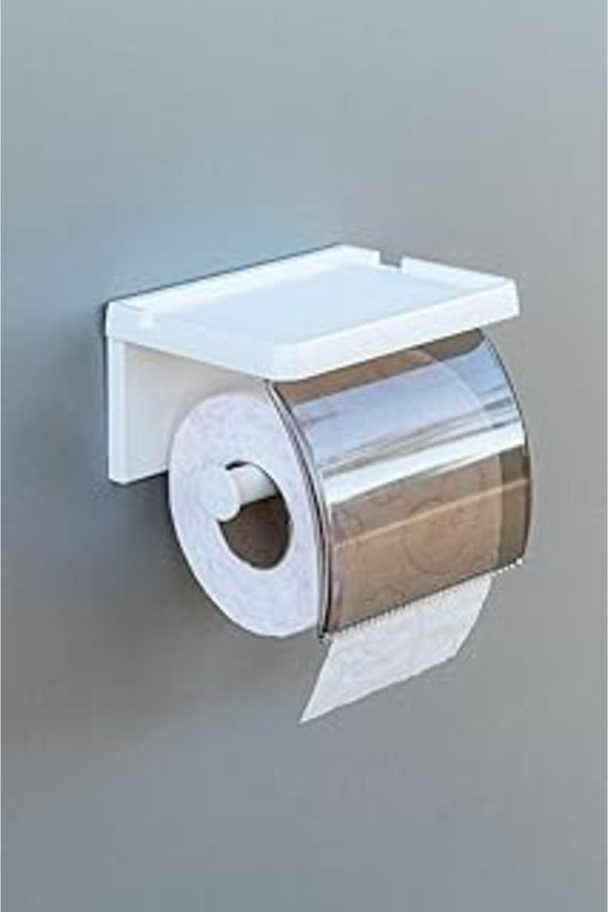 Mu Art Ahşap Ata Home Yapışkanlı Kapaklı Tuvalet Kağıdı Askısı Banyo Tuvalet Kağıtlığı Aparatı Peçetelik Organiz