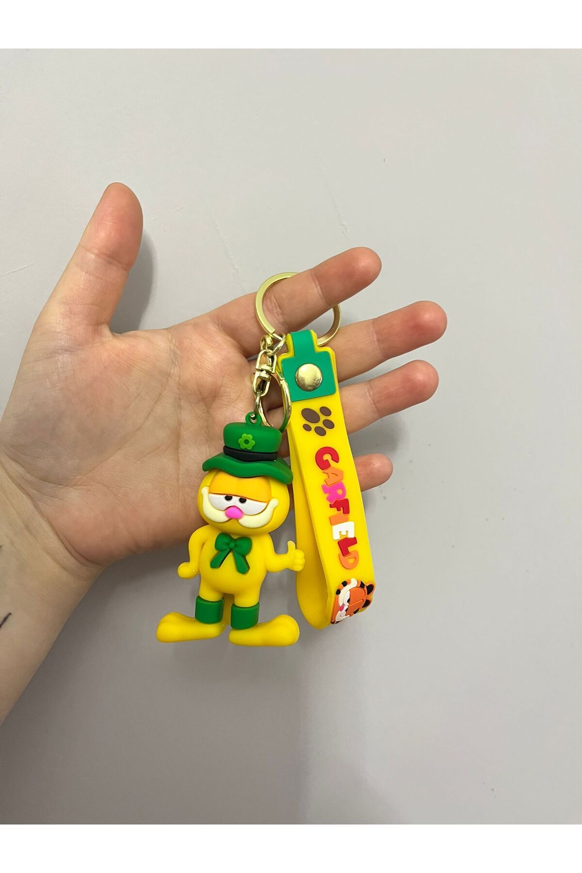 mihi hediyelik Garfield Sevimli Anahtarlık, çanta süsü,3D,Lüx,silikon