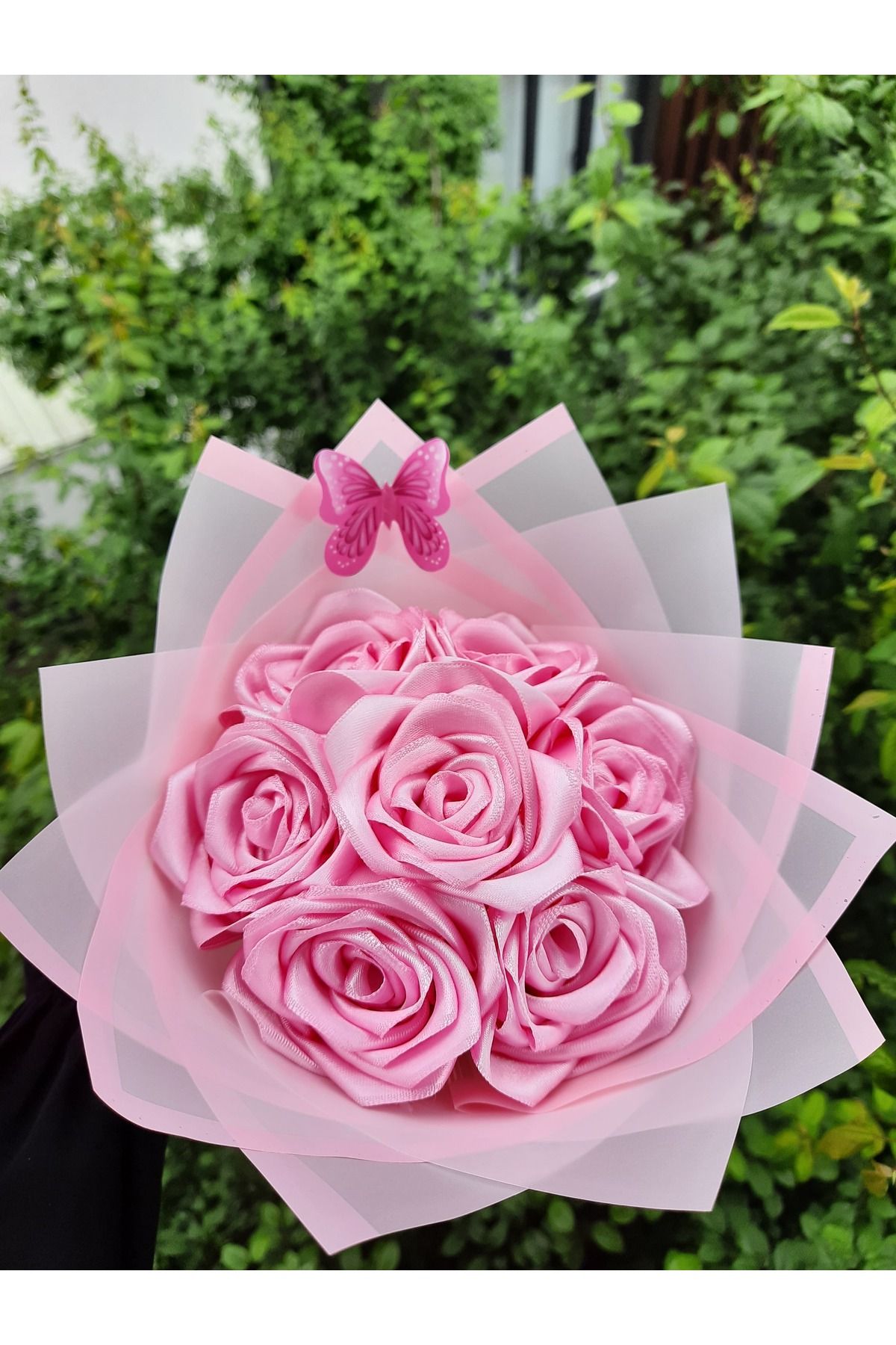 BUKET DÜNYASI 7 Li Solmayan Gül Buketi Pembe