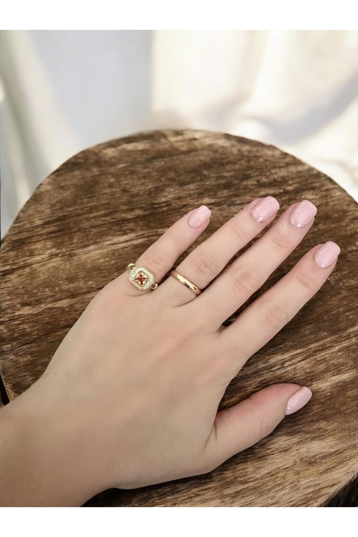 Gilia Jewelry Tasarım Zirkon Taşlı Serçe Parmak Yüzüğü