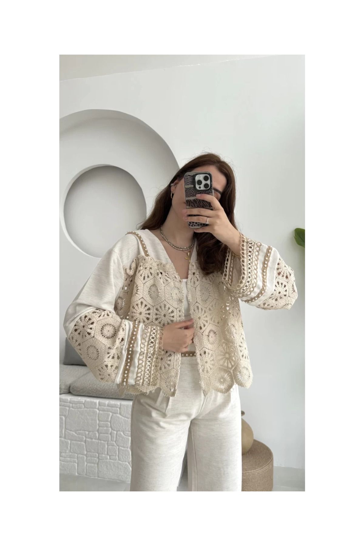 Lady Pixie Kadın Bohem Dantelli Takım