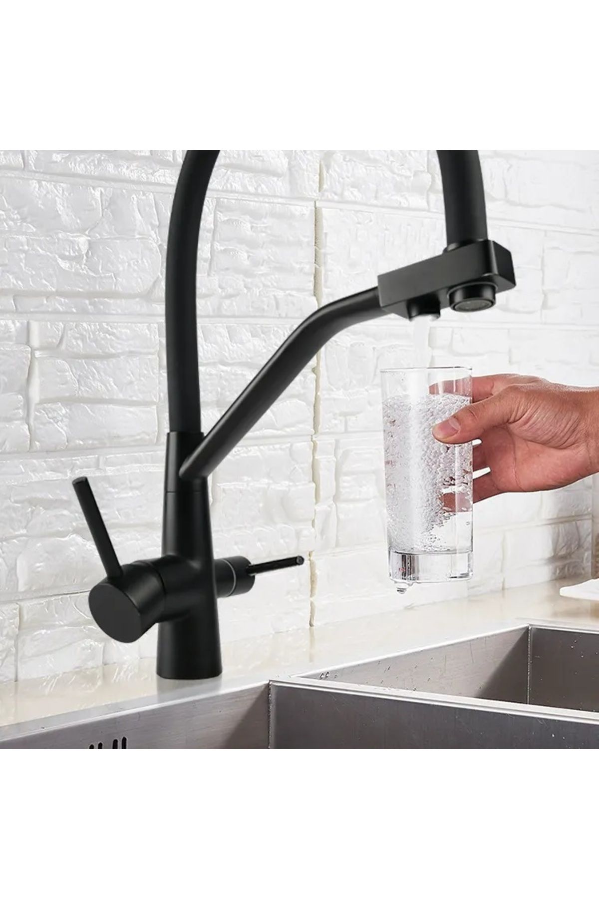 FAWER Faucet & Shower FAWER İNOX BLACK ARITMALI MUTFAK BATARYASI